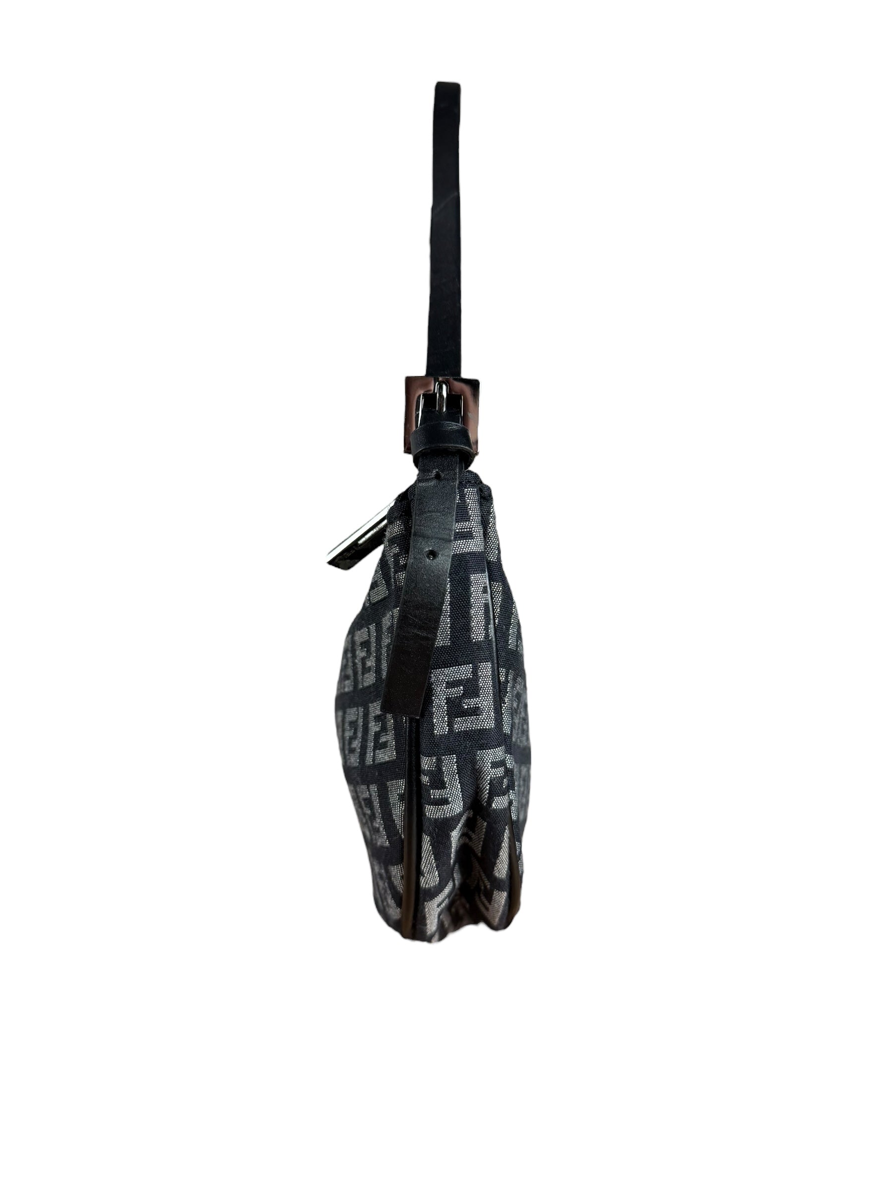 Fendi FF Black Canvas Boat Pochette