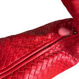 Bottega Veneta Large Intreccio Hobo Bag Red