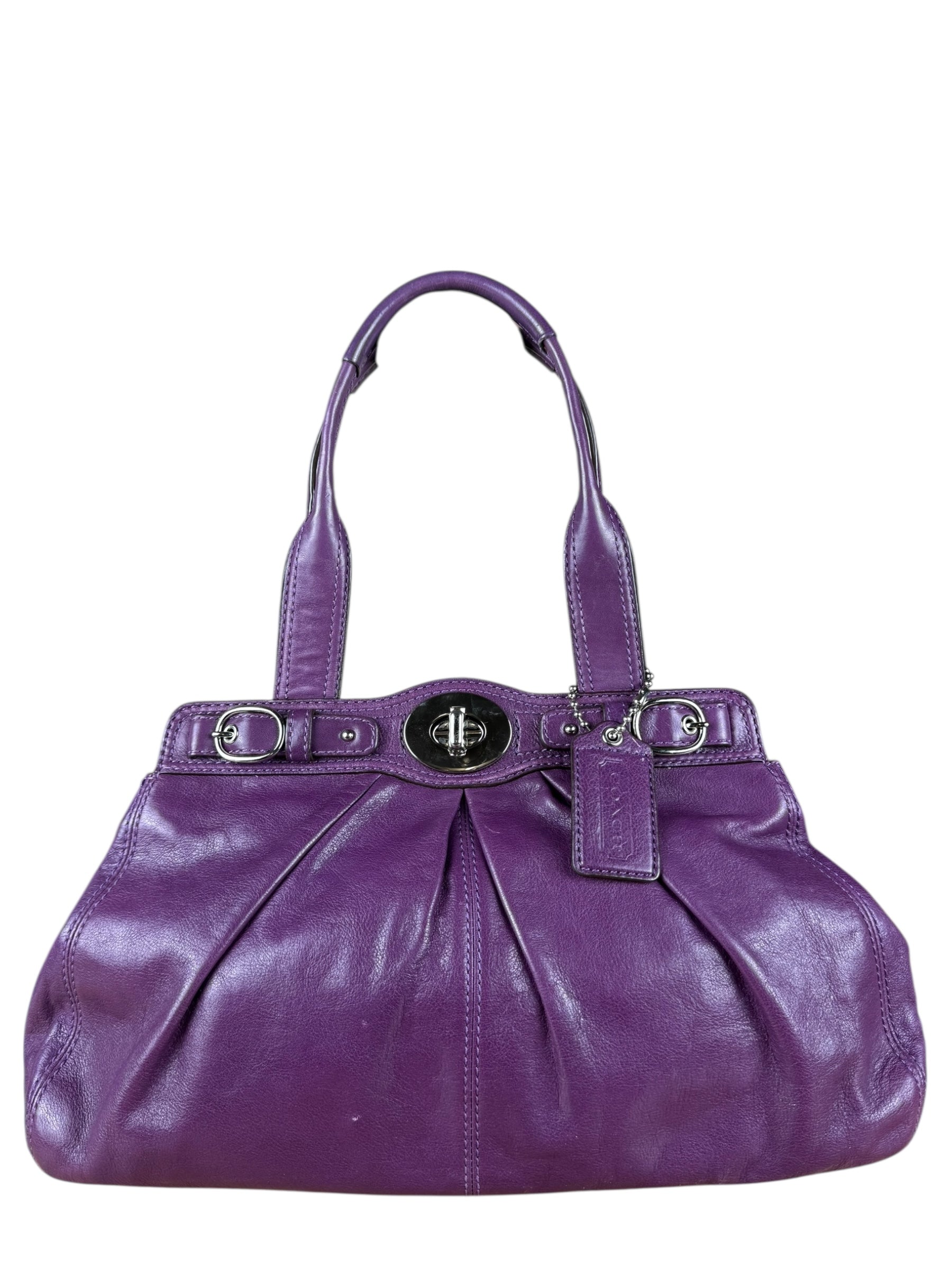 Coach Vintage Purple Leather Hobo Shoulder Bag