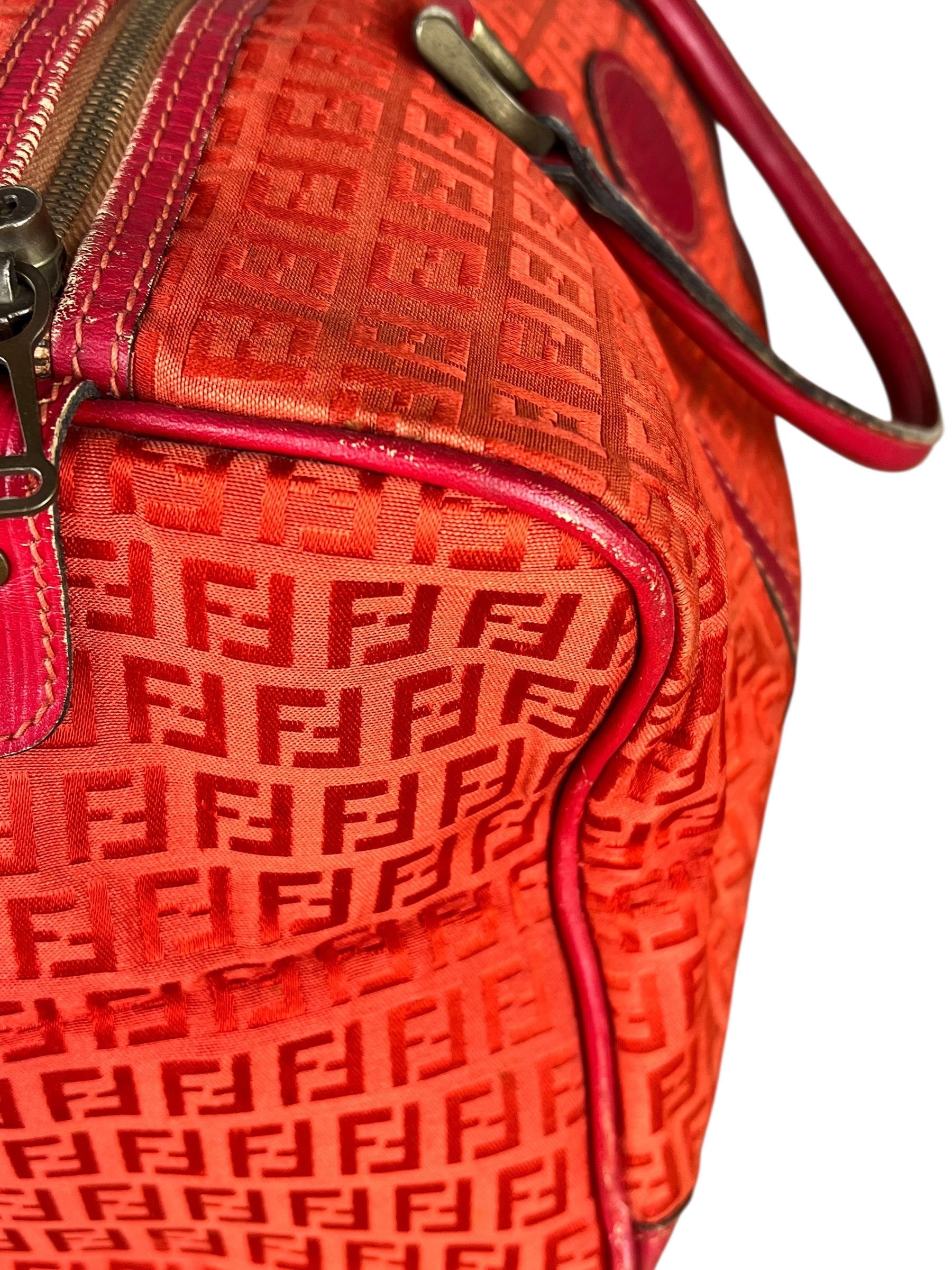 Fendi FF Vintage Boston Bag Red