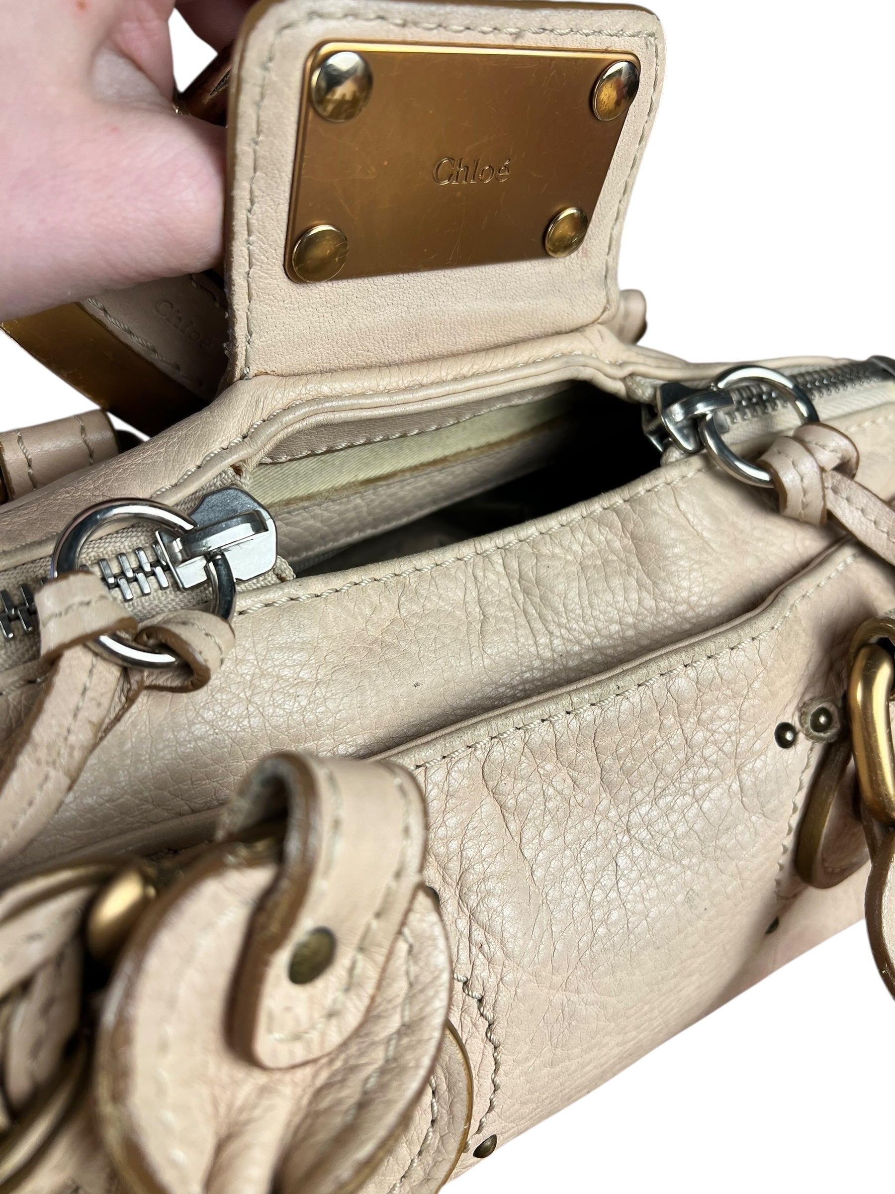 Chloe Vintage Mini Chloe Paddington Bag Beige