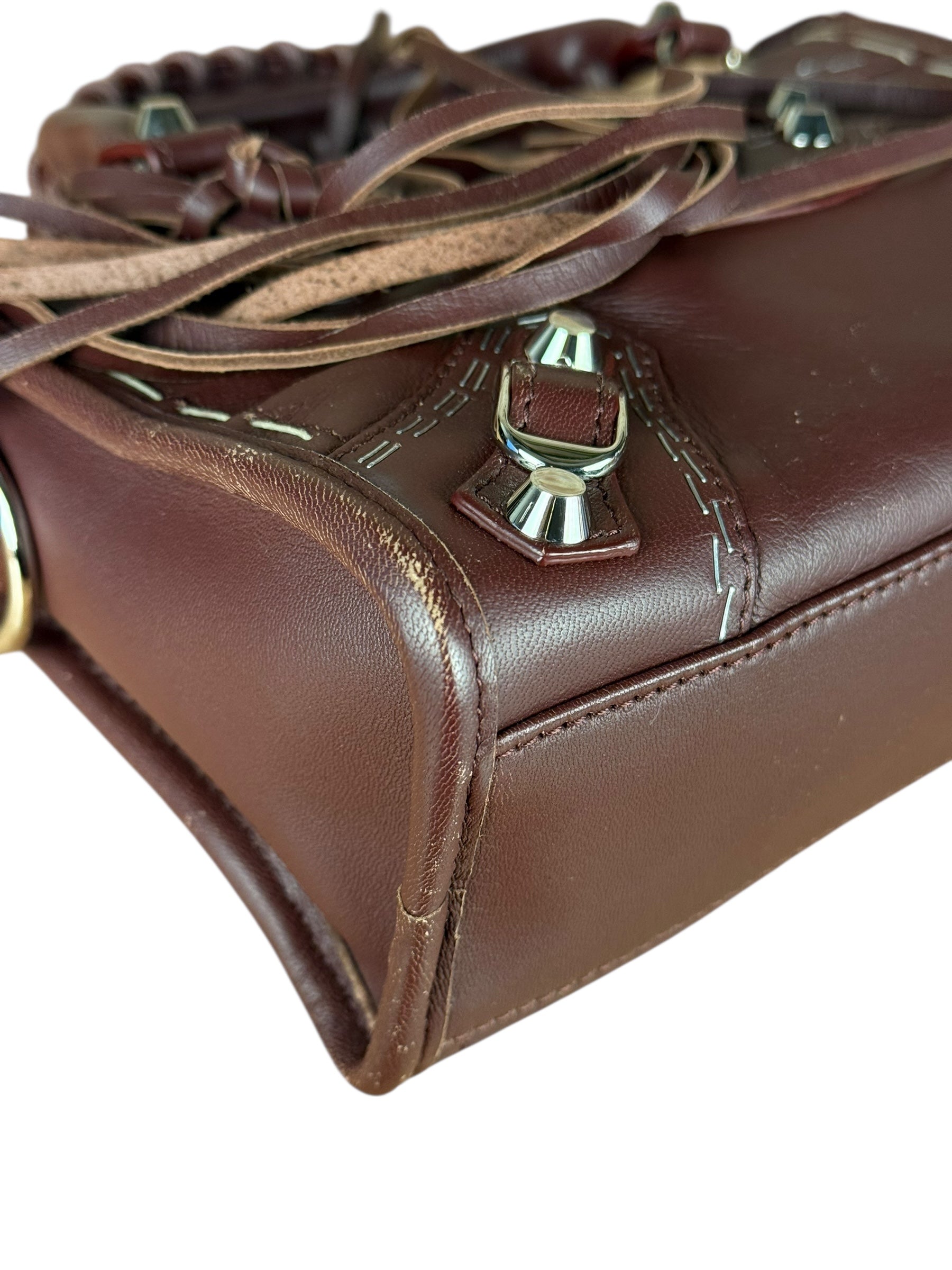 Balenciaga Burgundy Mini City Bag