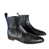 Gucci Black Imprime Pattern Leather Chelsea Boot