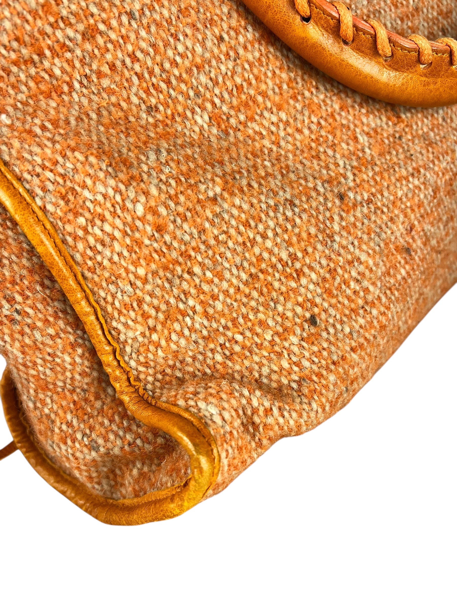 Balenciaga Wool Knit Orange City Bag
