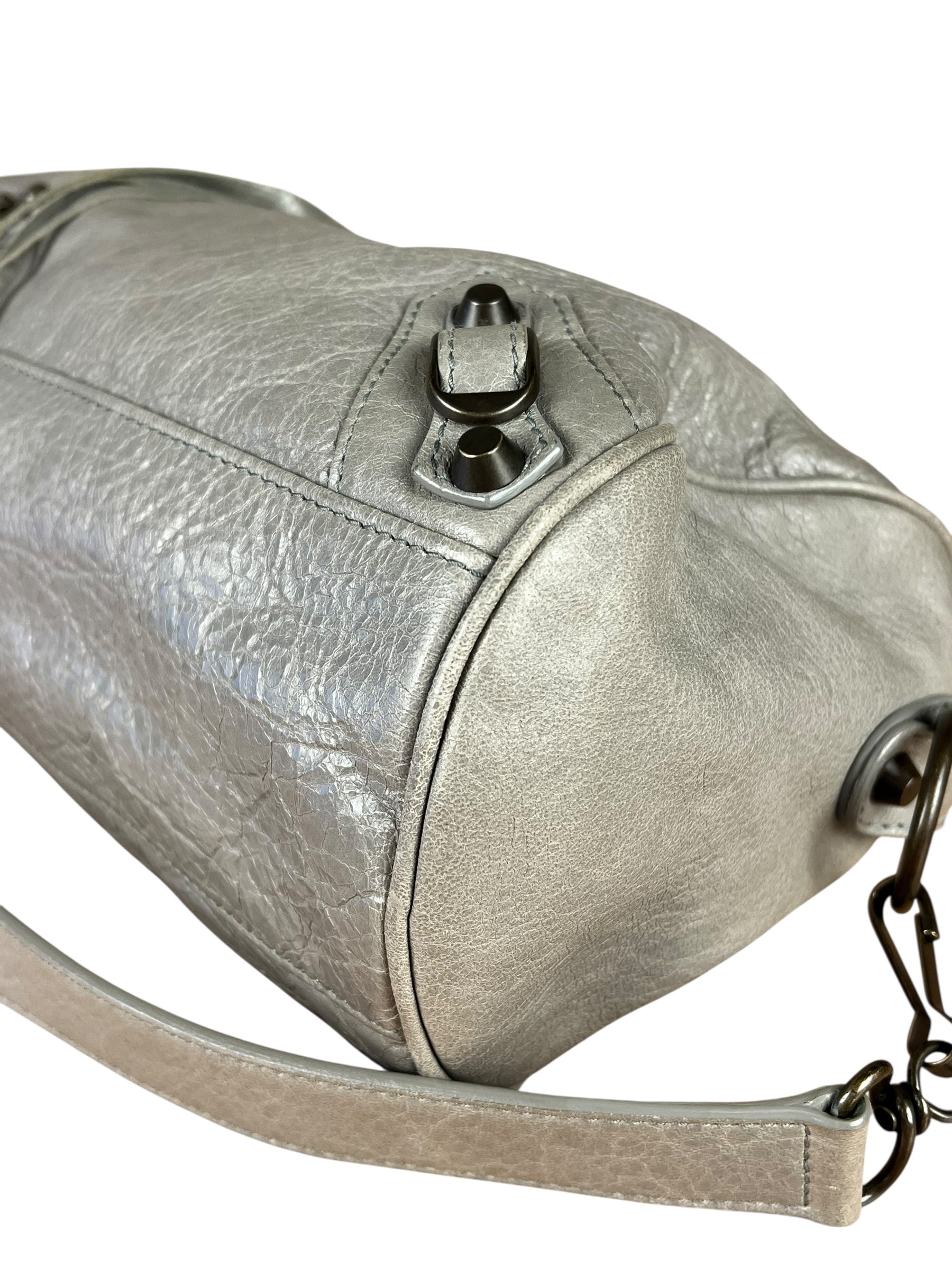 Balenciaga Mini Classic Leather City Bag Grey