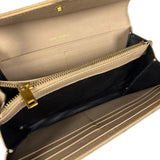 Saint Laurent Beige Grain de Poudre Chevron Long Wallet