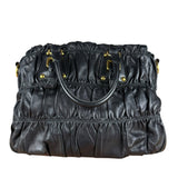 Prada Nappa Leather Ruffle Hobo Shoulder Bag