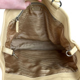 Prada Beige Nylon/Leather Shoulder Bag