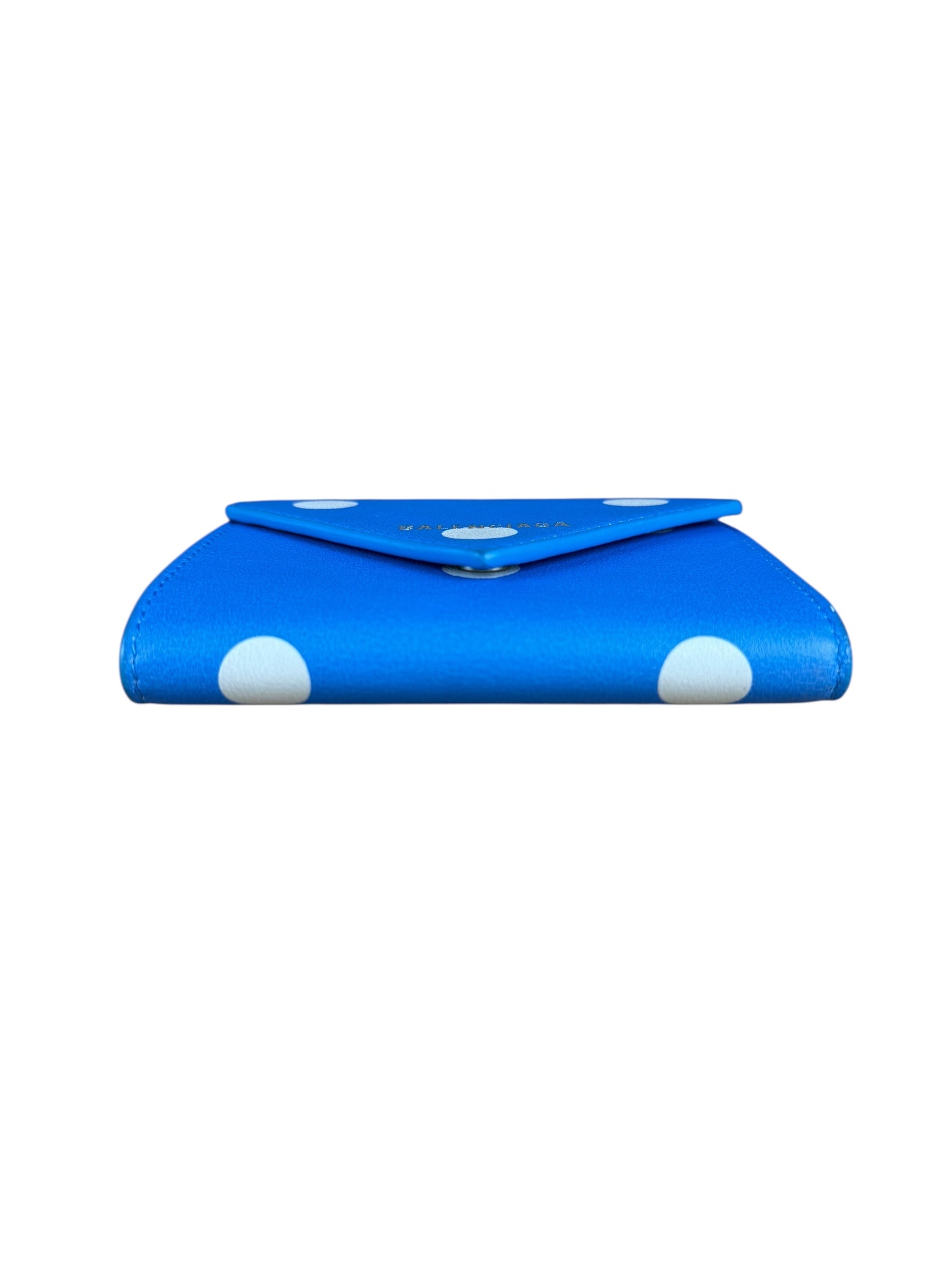 Balenciaga Blue Polka Dot Tri-Fold Wallet
