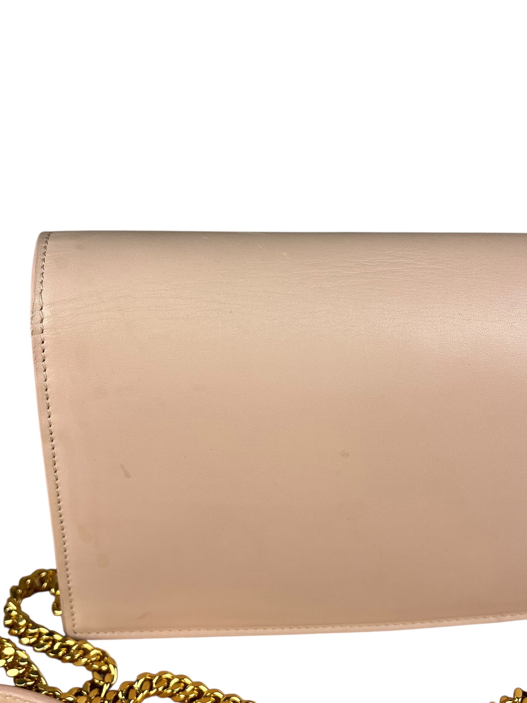 Saint Laurent Smooth Calfskin Monogram Kate Tassel Chain Pink