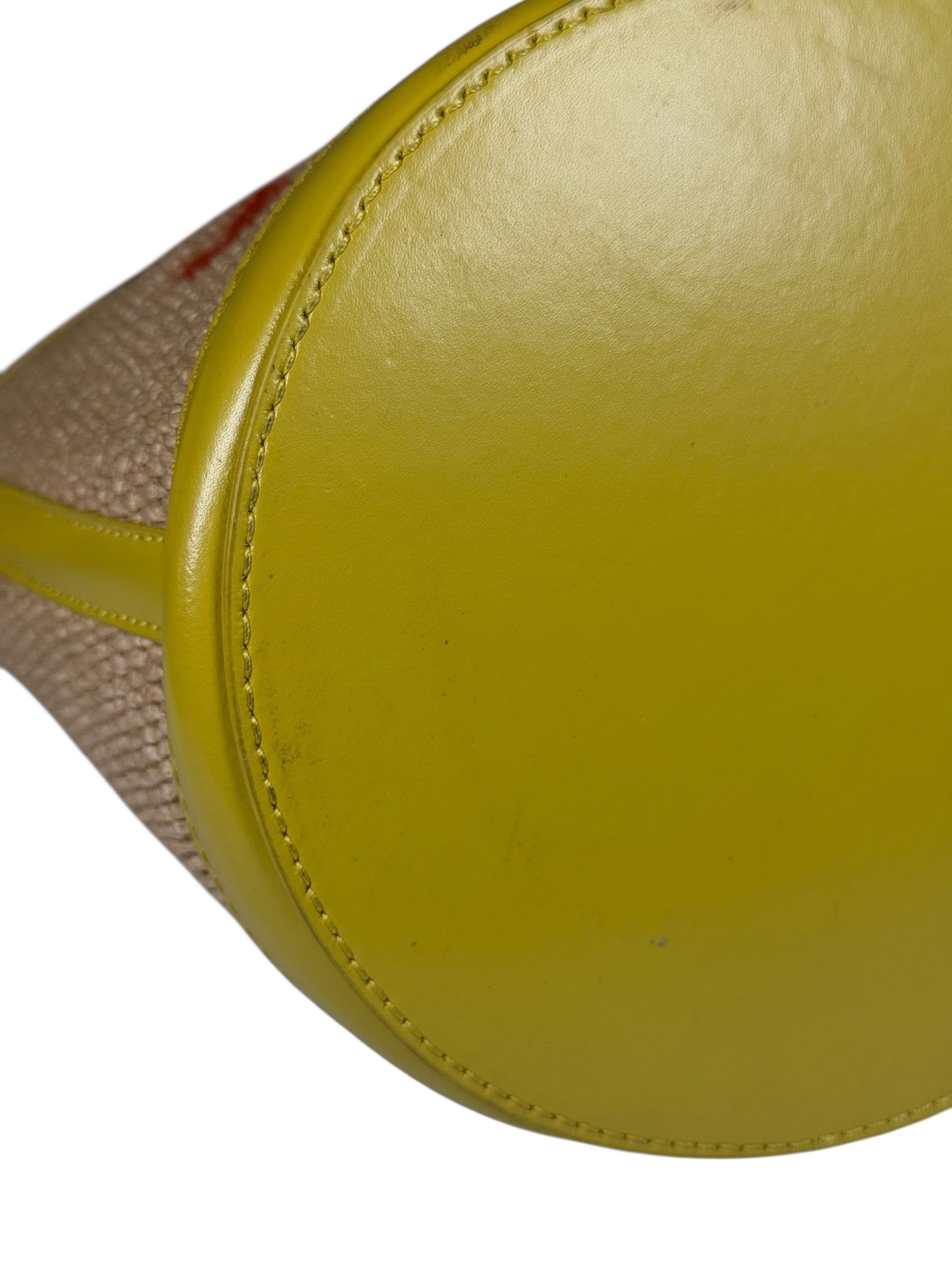 Marni Tropicalia Mini Bucket Bag Raffia with Yellow Trim