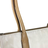 Prada Vintage White/Brown Top Handle Bag