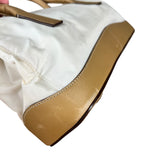 Prada Vintage White/Brown Top Handle Bag