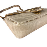 Gucci Raffia Snake-Trimmed Marmont Chain Bag