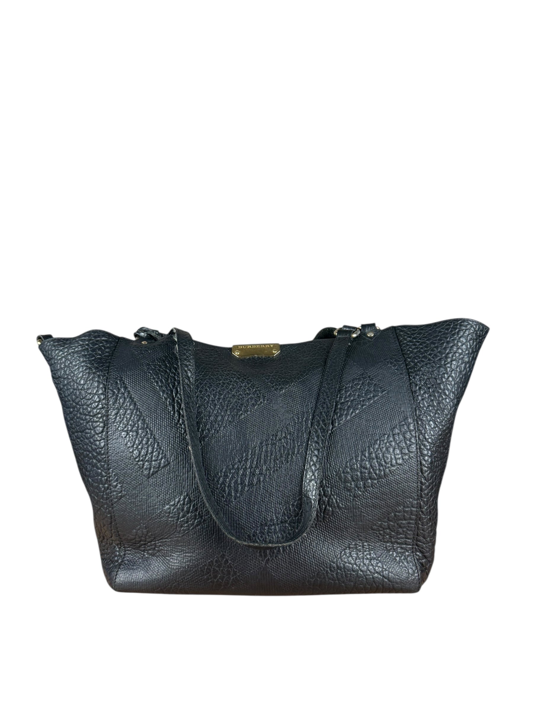 Burberry Black Pebbled Leather Shoulder Bag