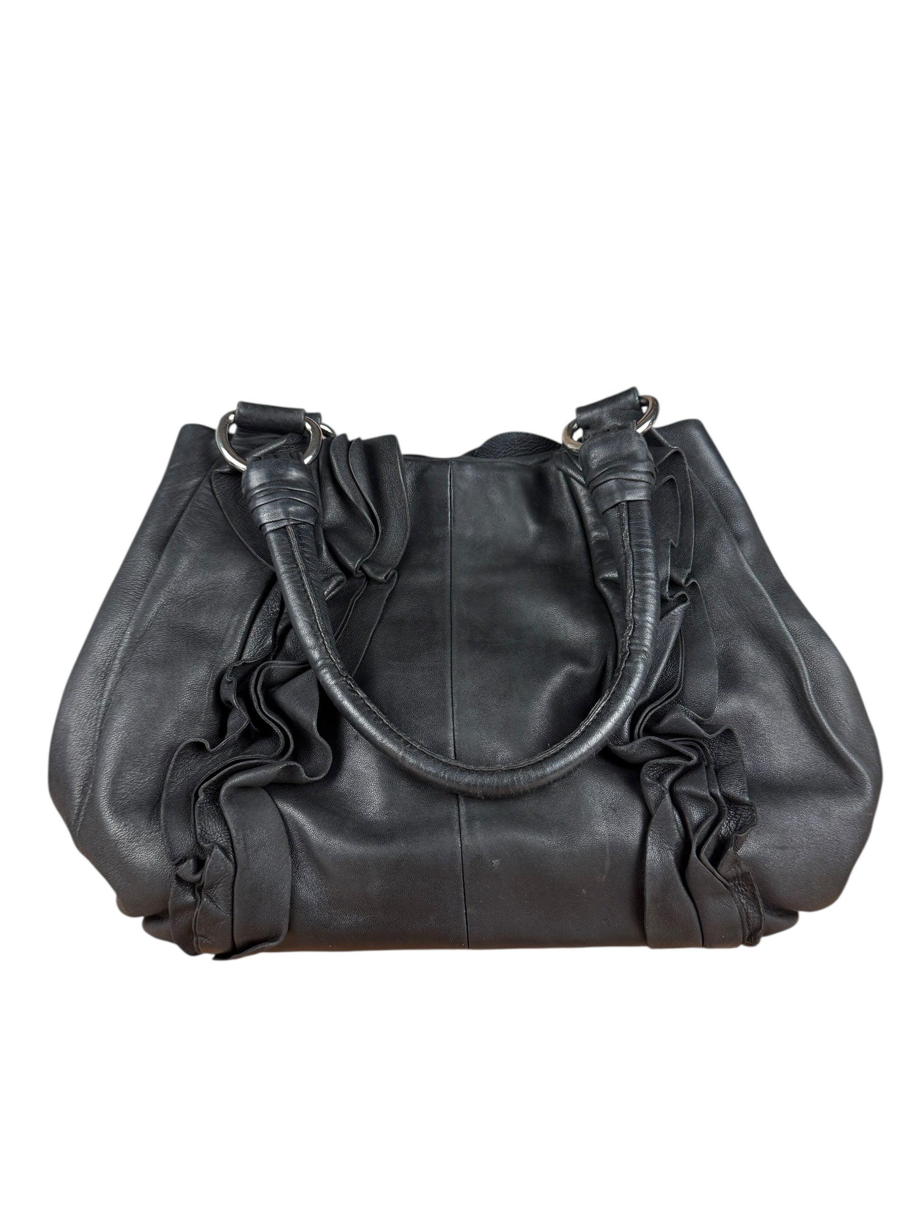 Prada Nappa Leather Ruffle Hobo Shoulder Bag
