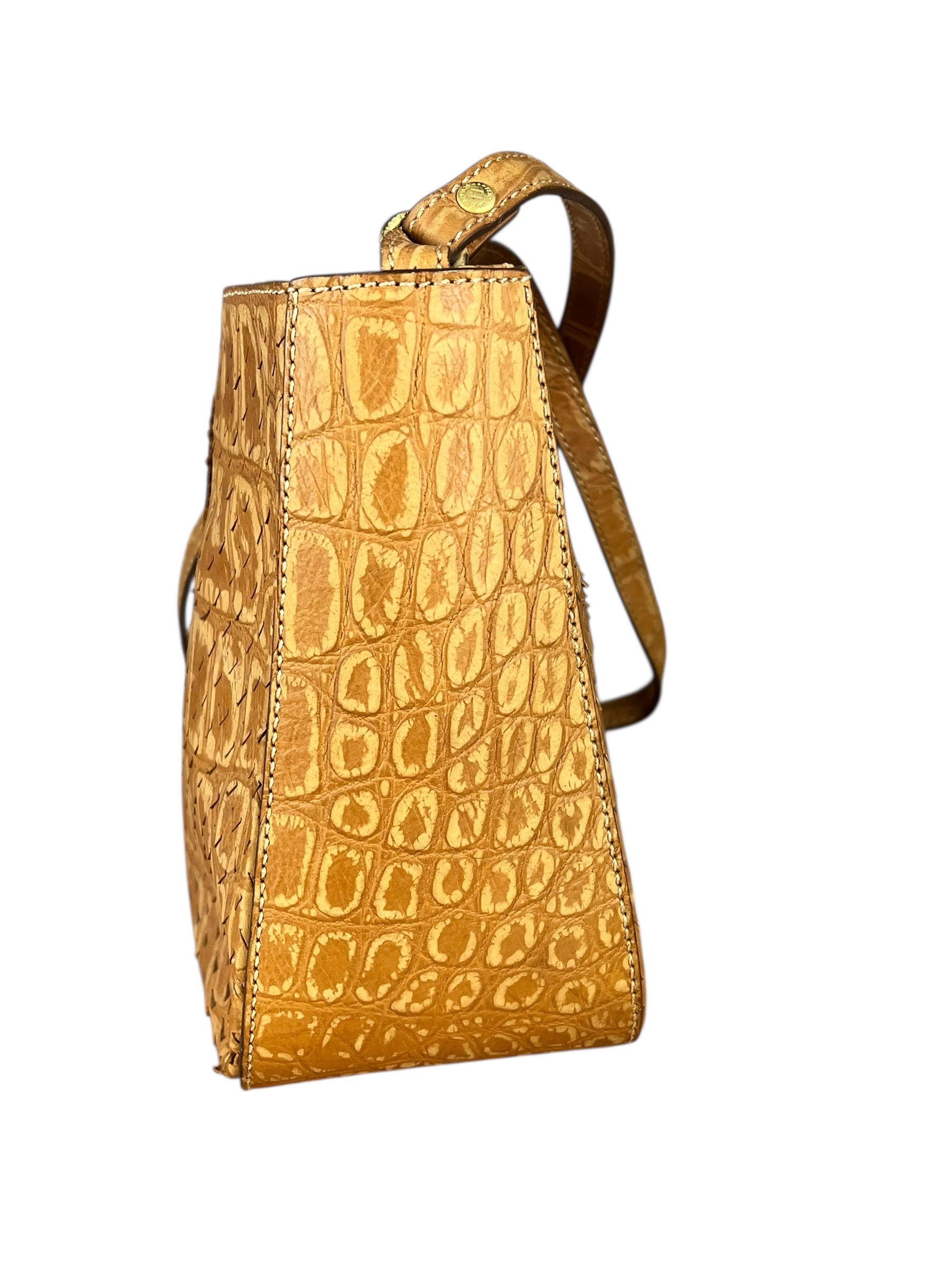 Fendi Vintage Crocodile-Embossed Leather Crossbody Bag