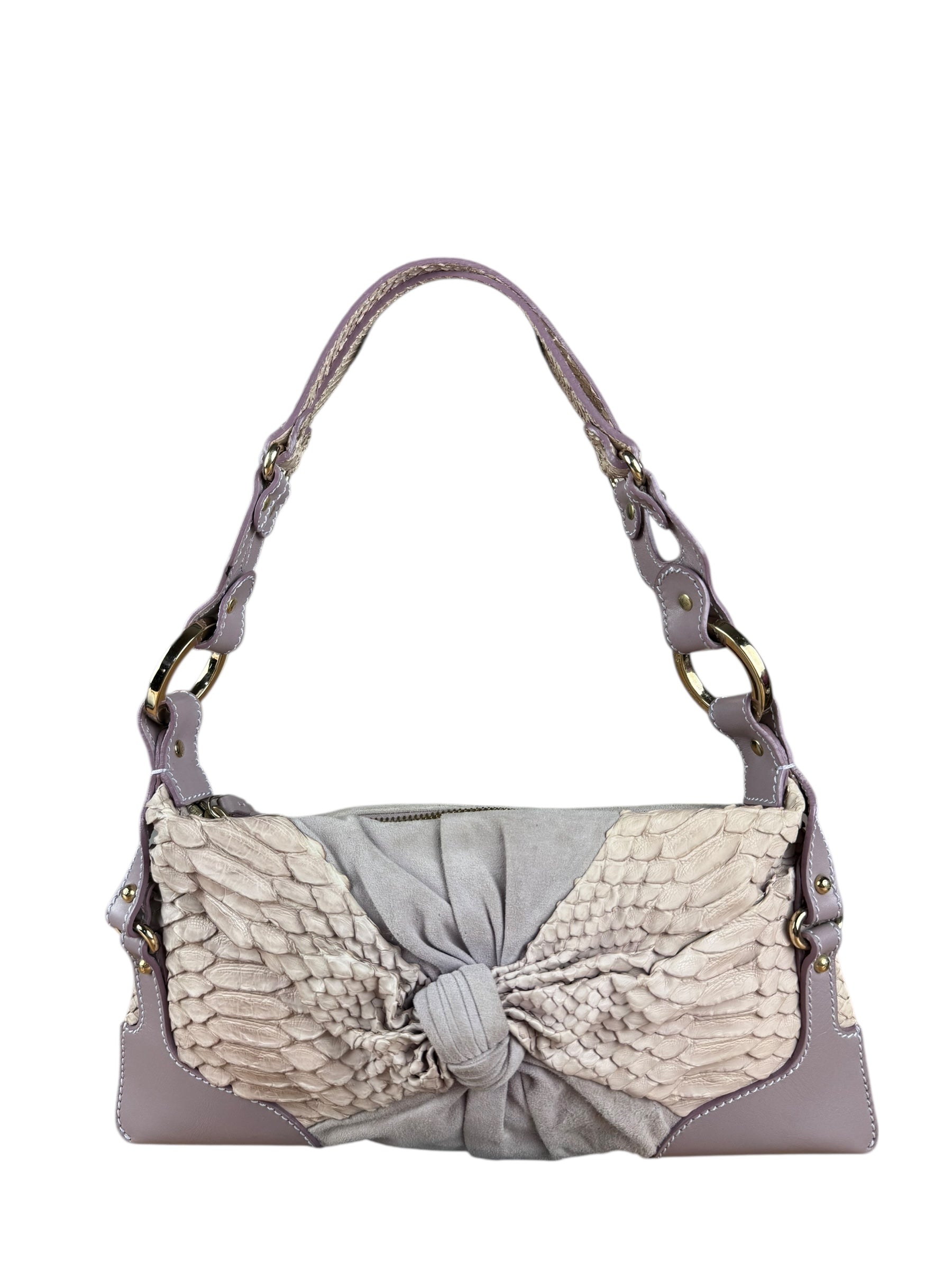 Fendi Lavender Python & Suede Pochette