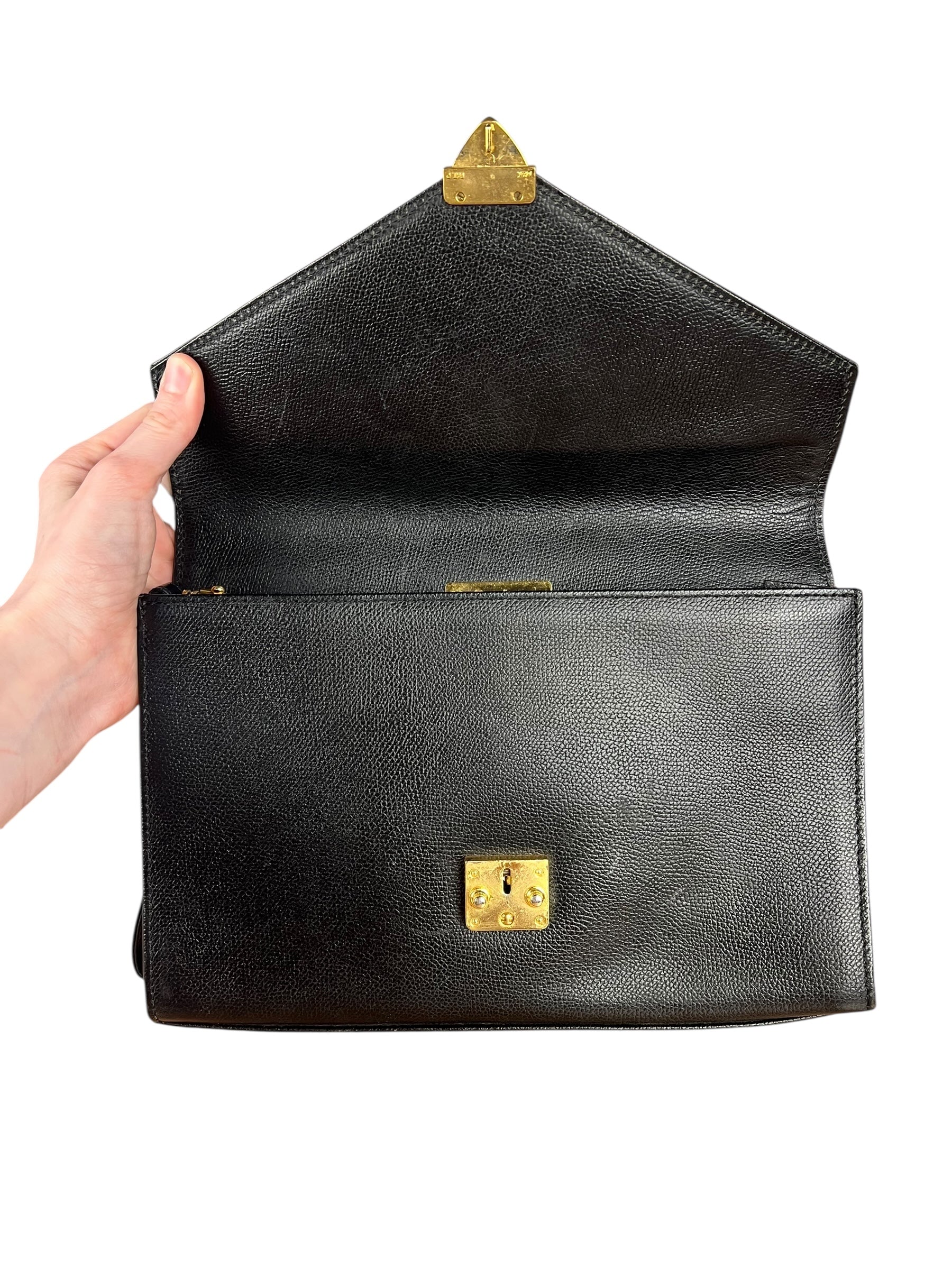 Saint Laurent Vintage Leather Envelope Clutch