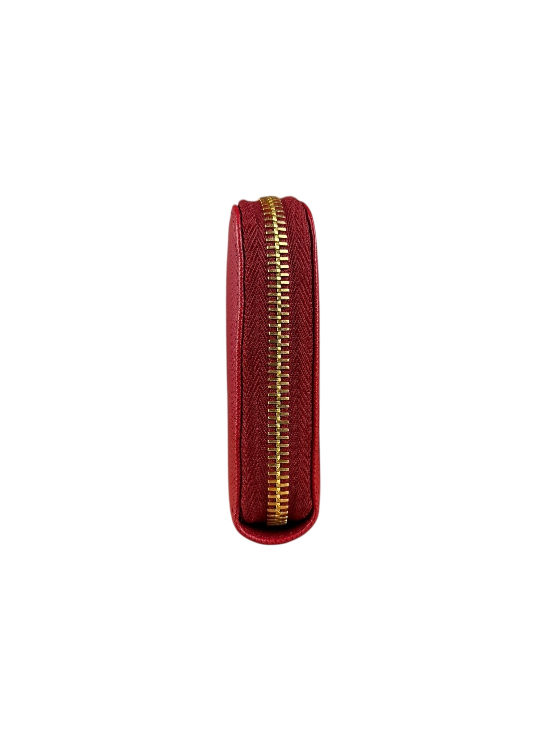 Prada Red Saffiano Leather Long Zippy Wallet