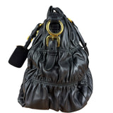 Prada Nappa Leather Ruffle Hobo Shoulder Bag
