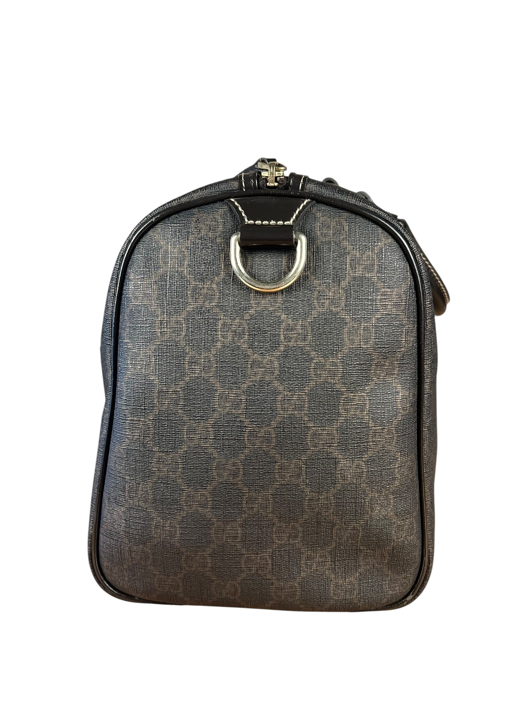 Gucci GG Supreme Coated Boston Bag Dark Brown