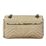 Gucci Raffia Snake-Trimmed Marmont Chain Bag