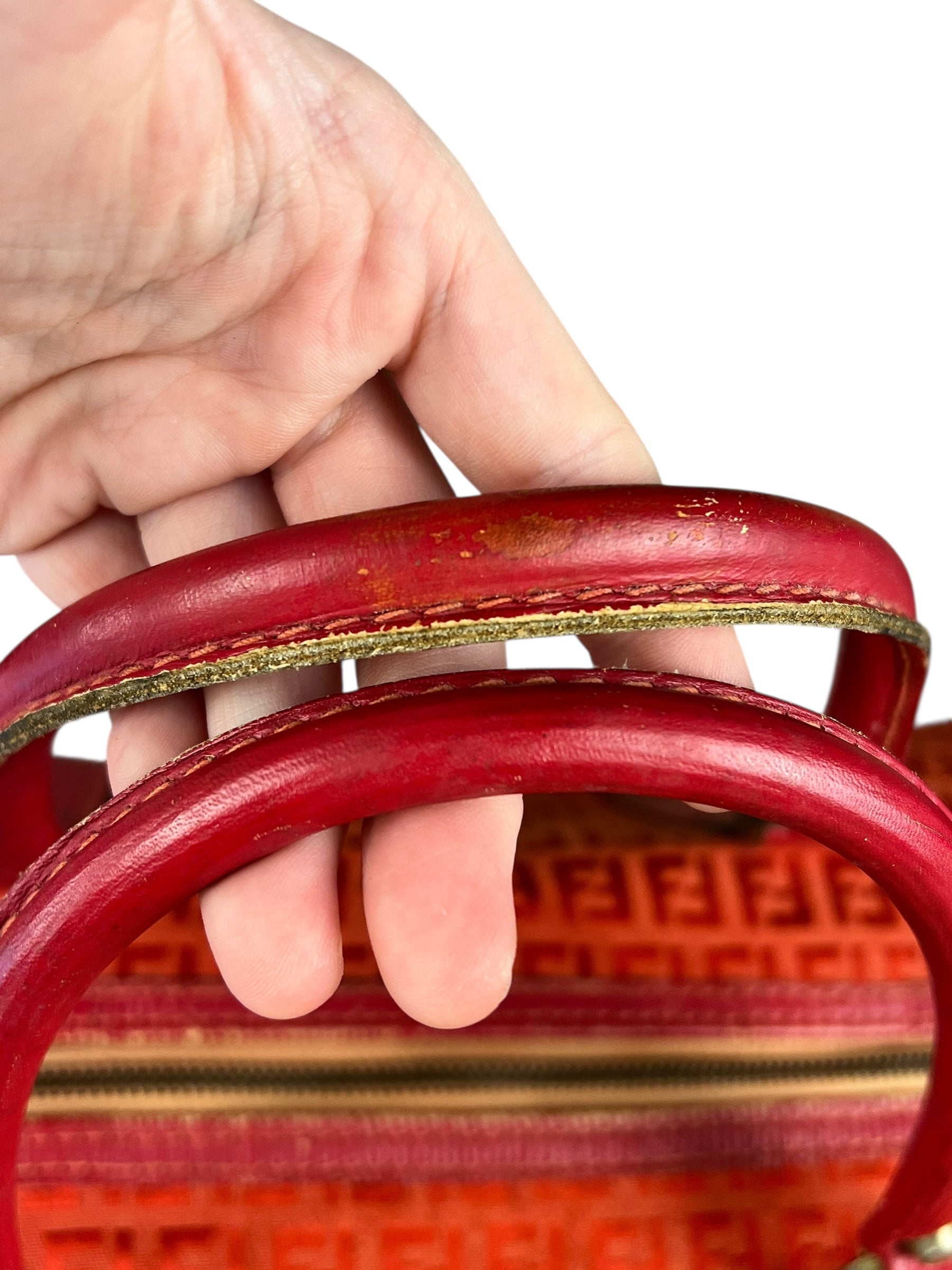 Fendi FF Vintage Boston Bag Red