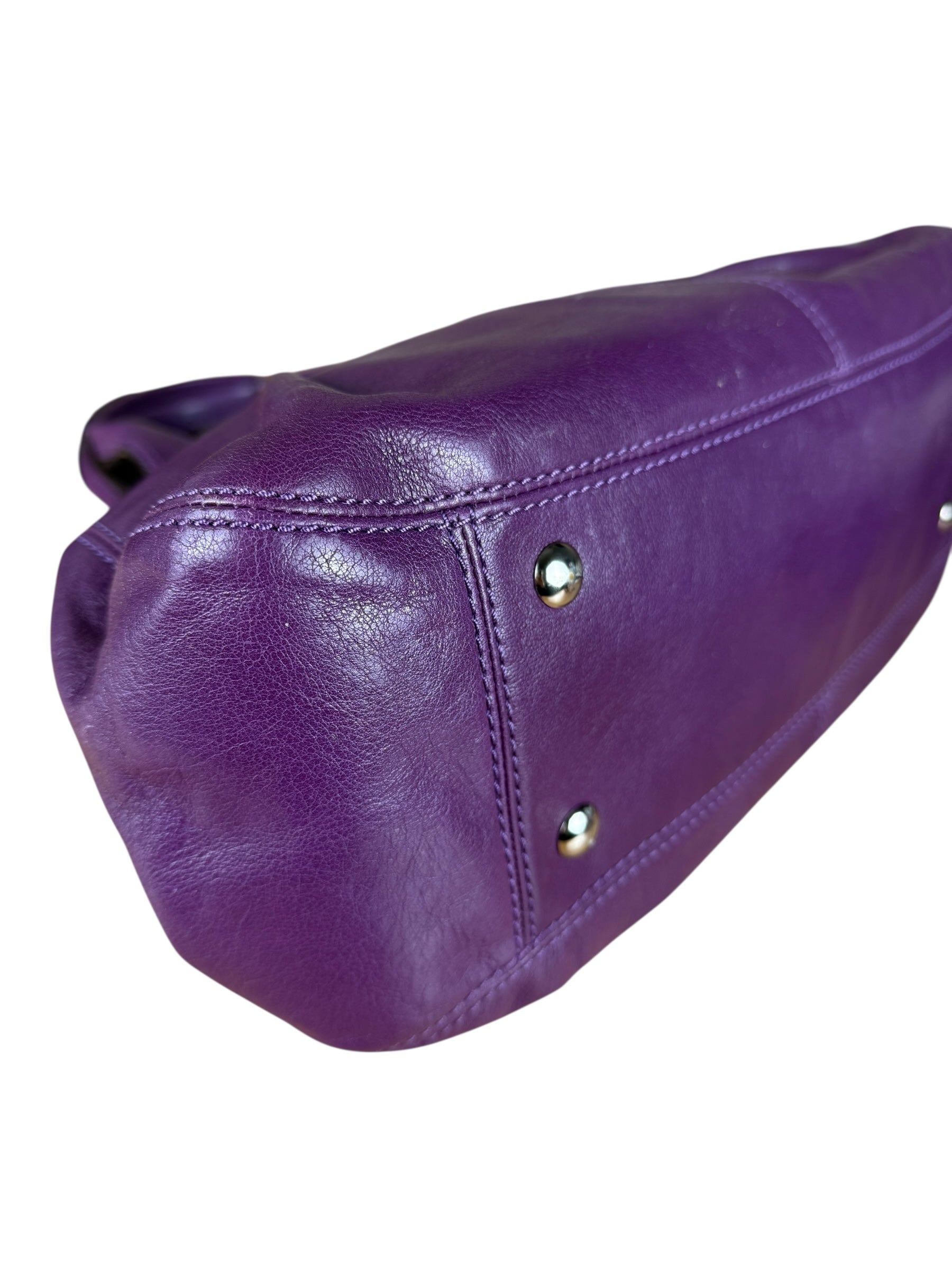 Coach Vintage Purple Leather Hobo Shoulder Bag