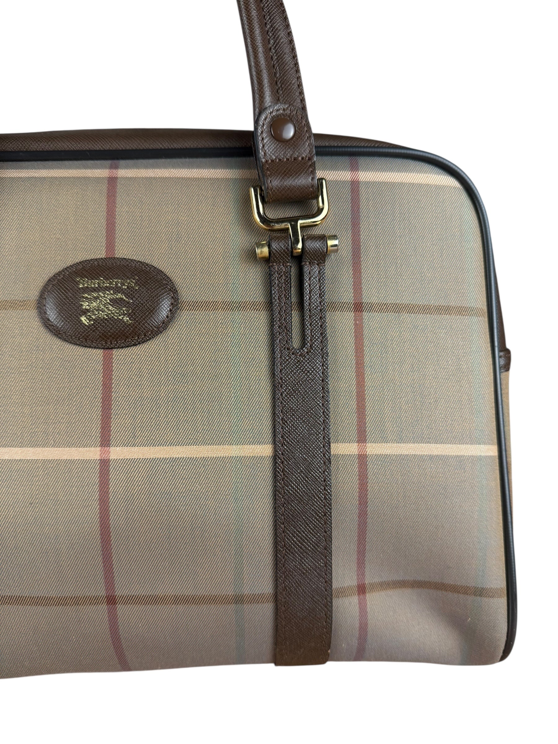 Burberry Brown Vintage Check Boston Handbag