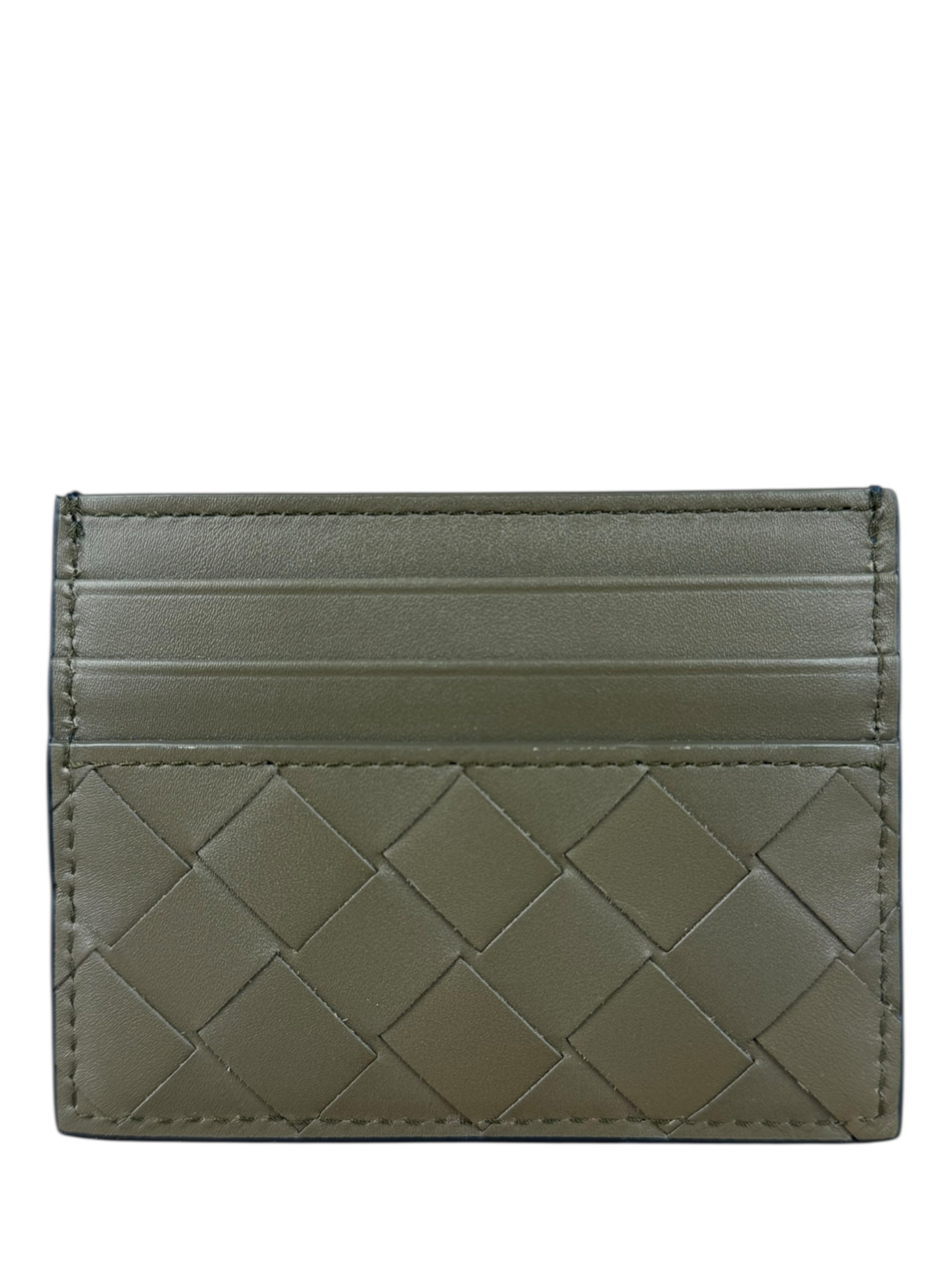 Bottega Veneta Intrecciato Cardholder Navy/Olive