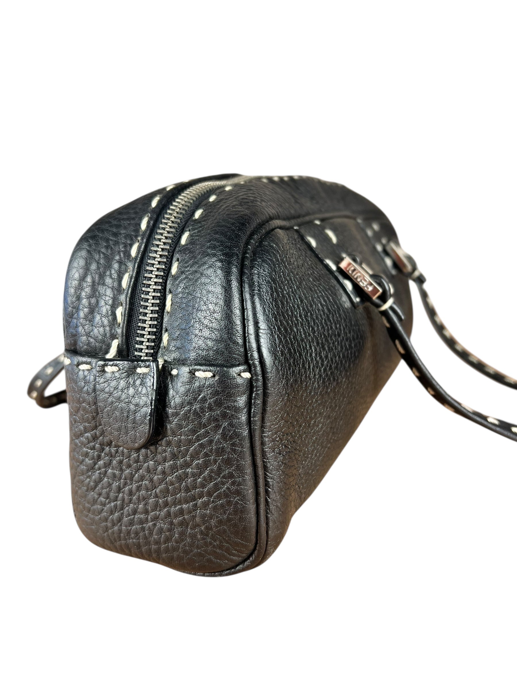 Fendi Vintage Leather Selleria Stitch Handbag