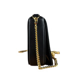 Fendi Fendigraphy Black Leather Wallet on Chain