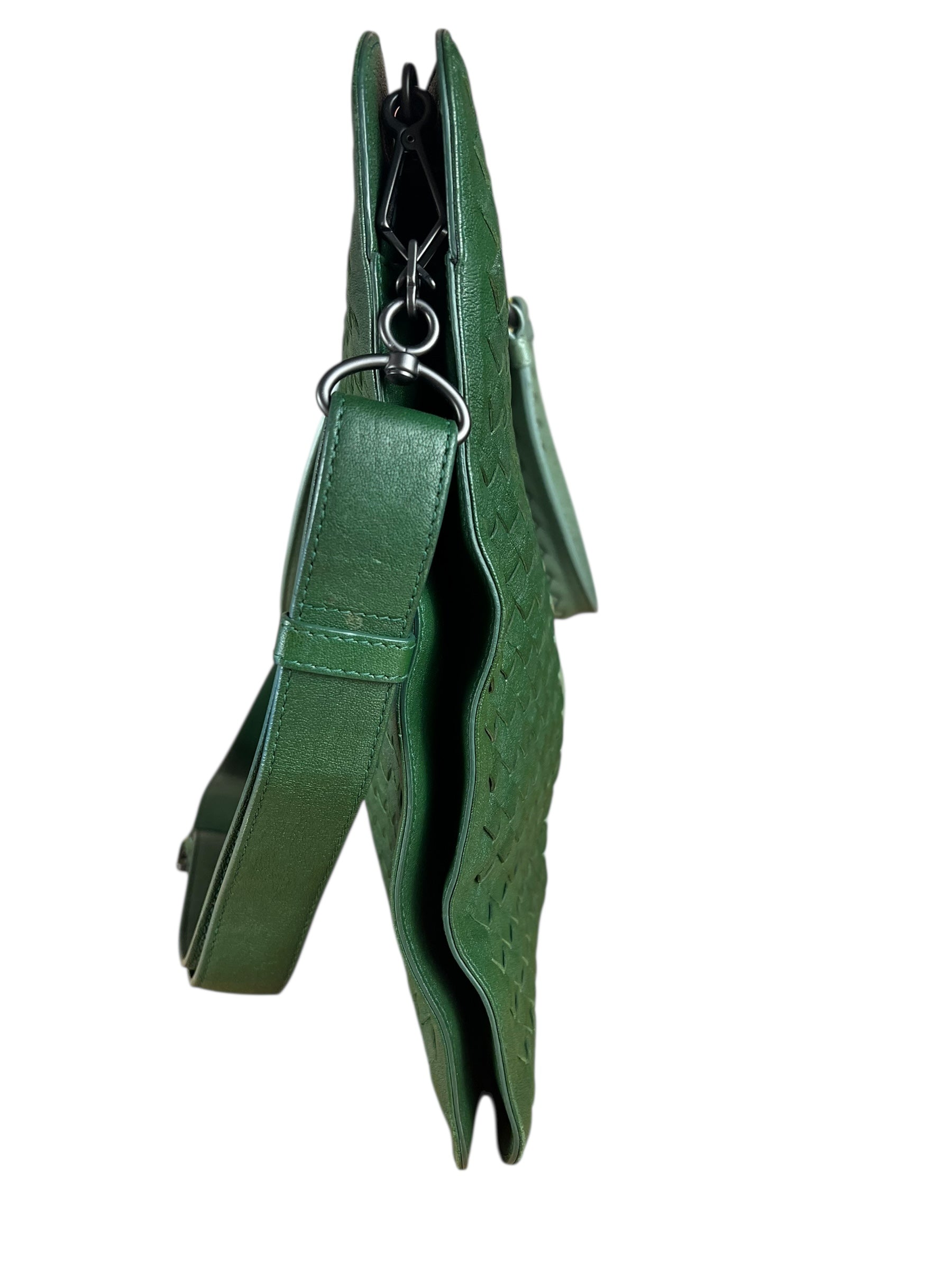 Bottega Veneta Intercciato Multicolor Business Bag Green/Yellow