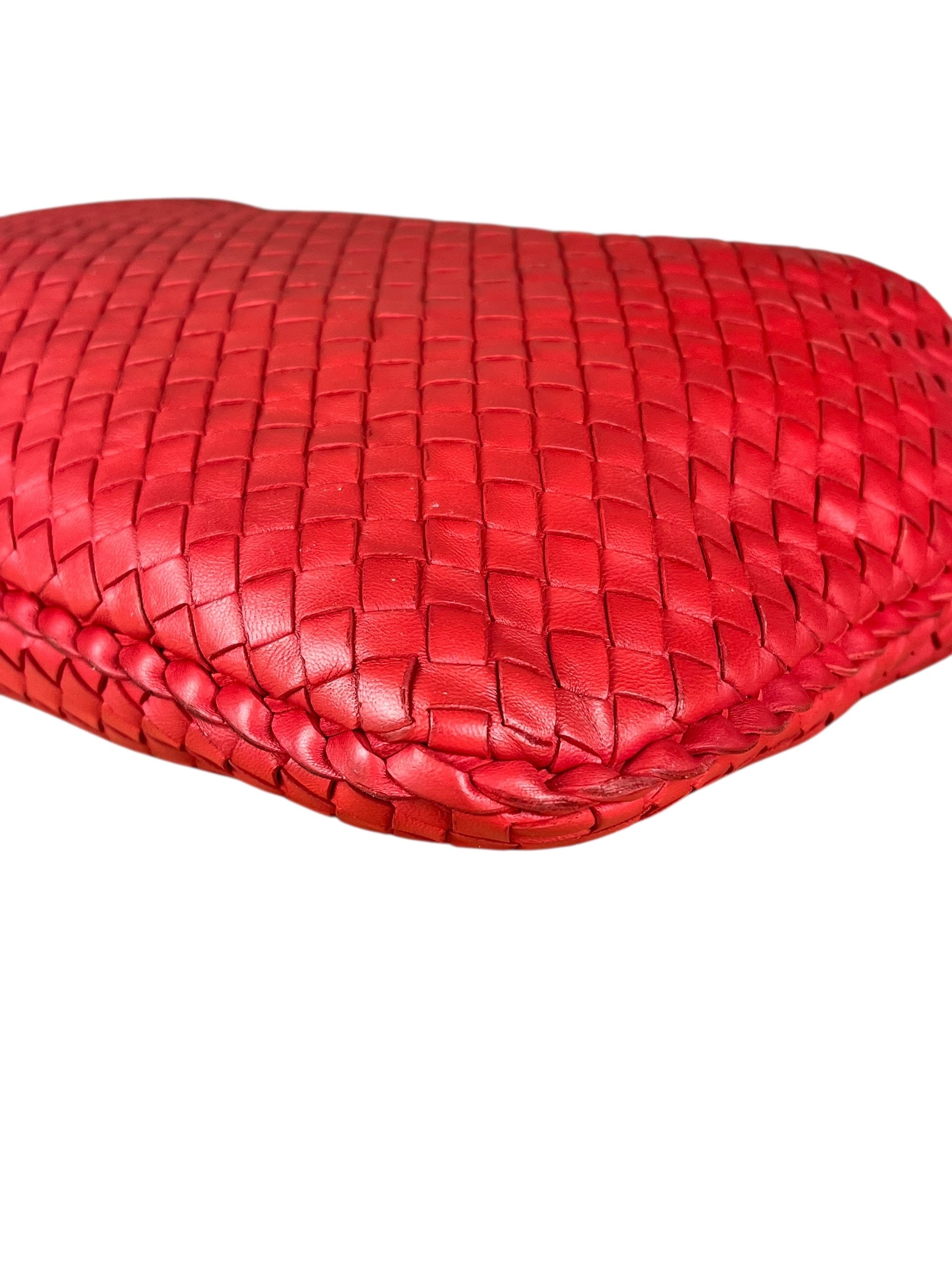 Bottega Veneta Large Intreccio Hobo Bag Red