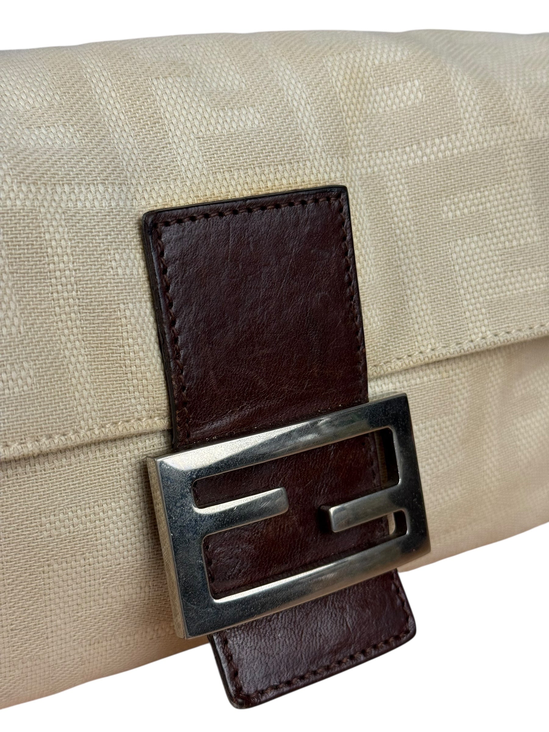 Fendi FF Canvas Baguette