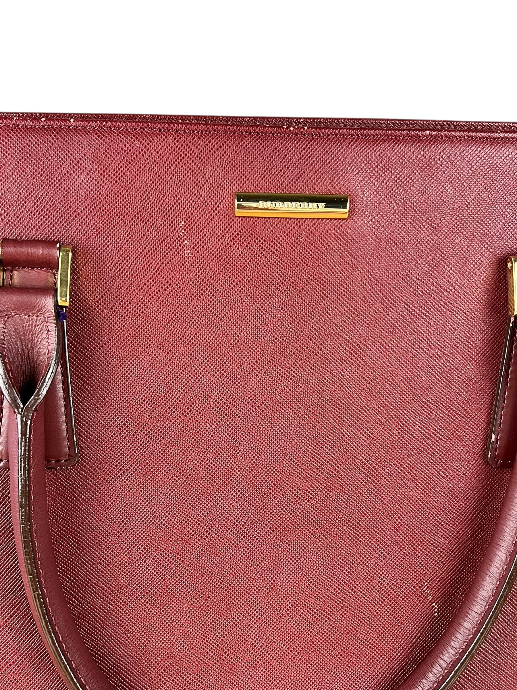 Burberry Vintage Leather Burgundy Handbag