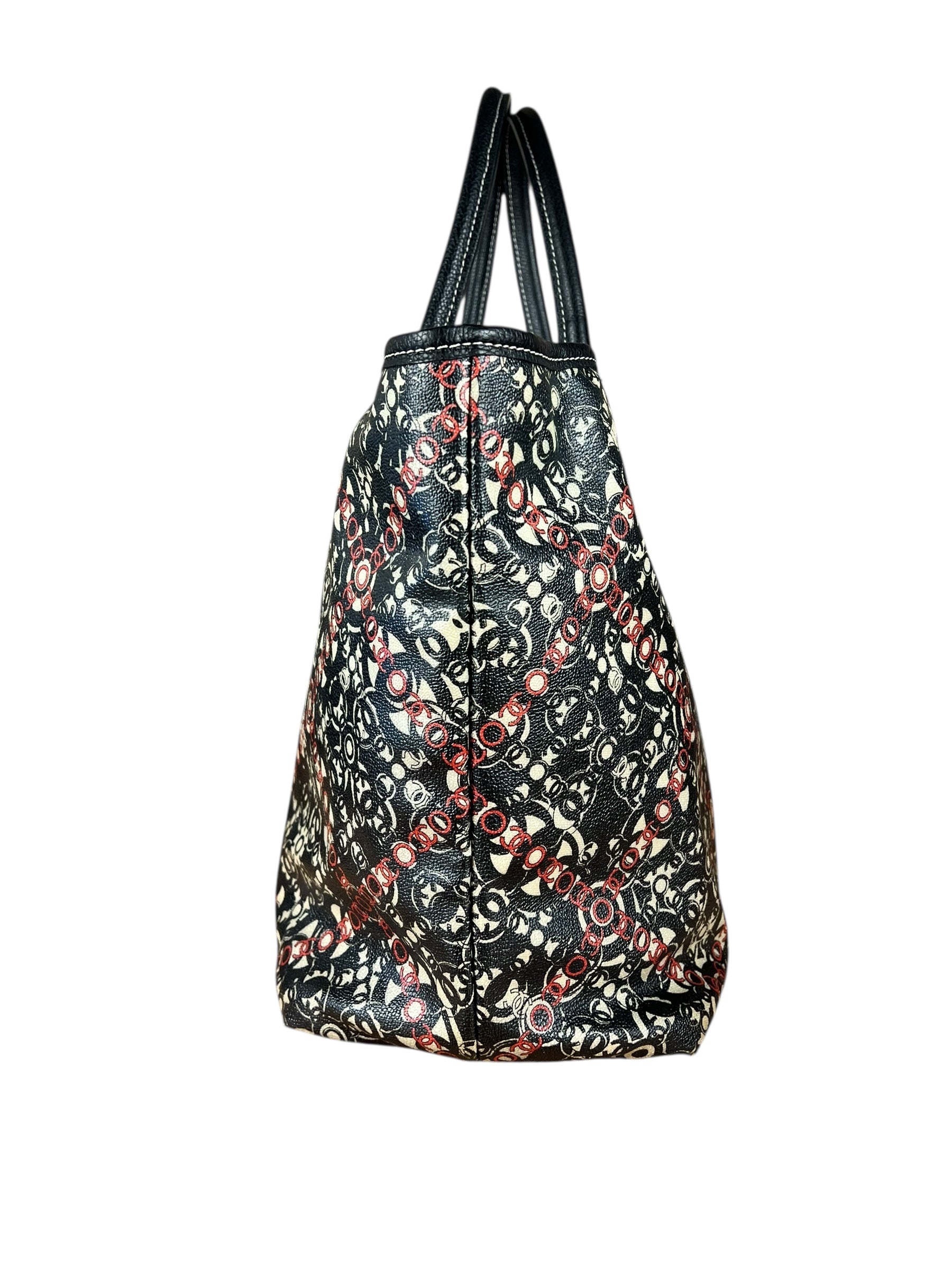 Chanel Optic Coco Chainlink Print Shoulder Tote