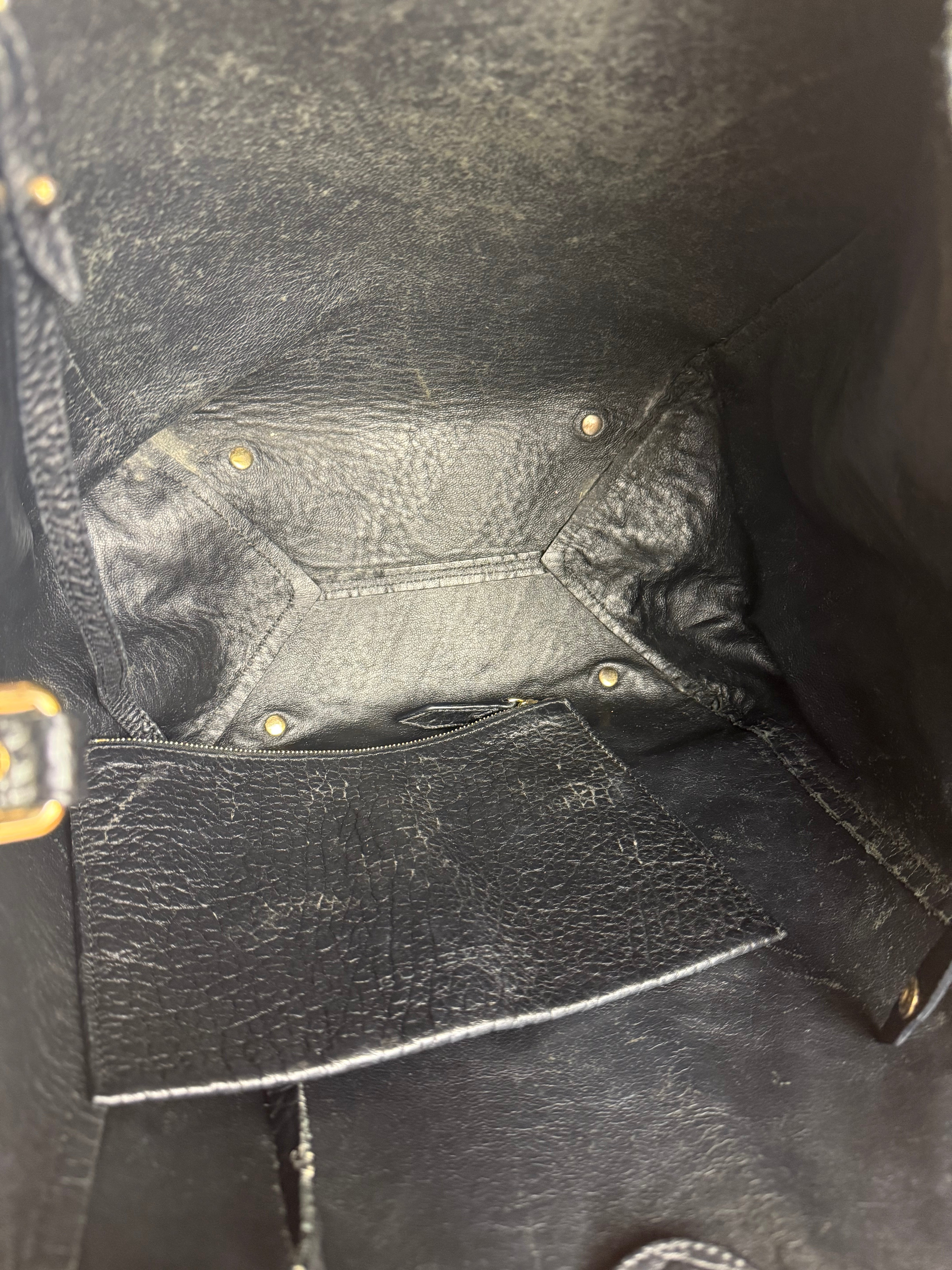 Burberry Black Pebbled Leather Shoulder Bag