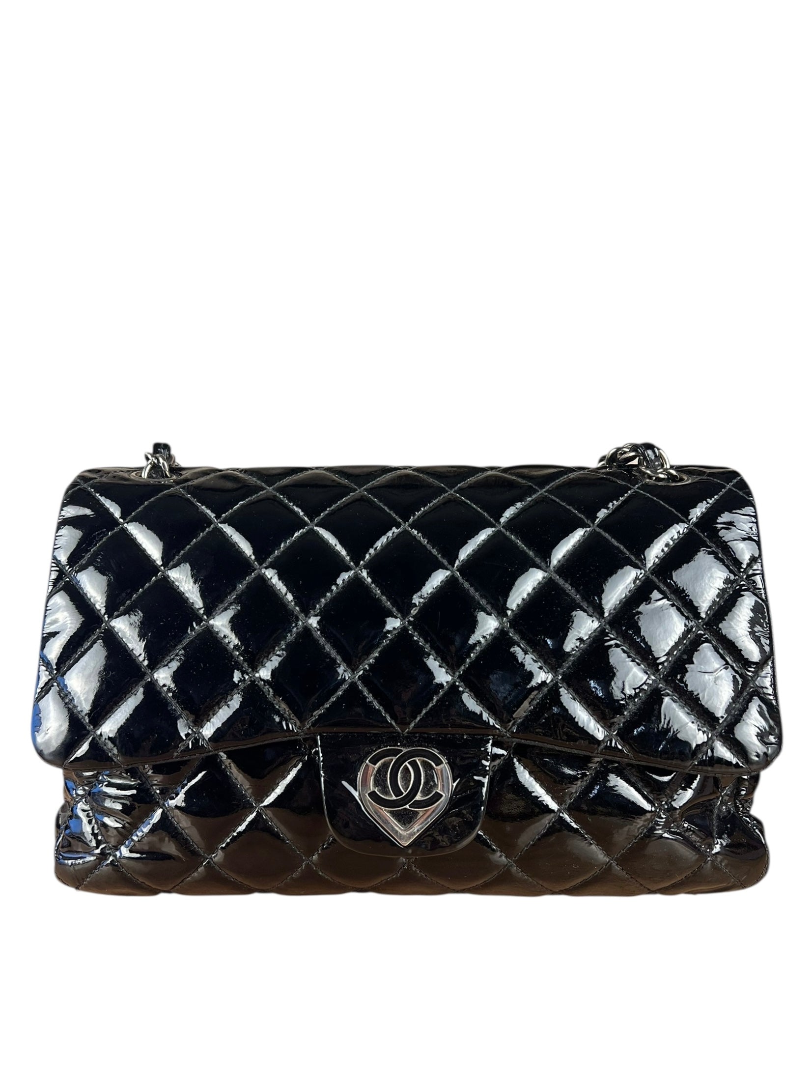Chanel Black Patent Leather Classic Flap Bag ('08-'09)