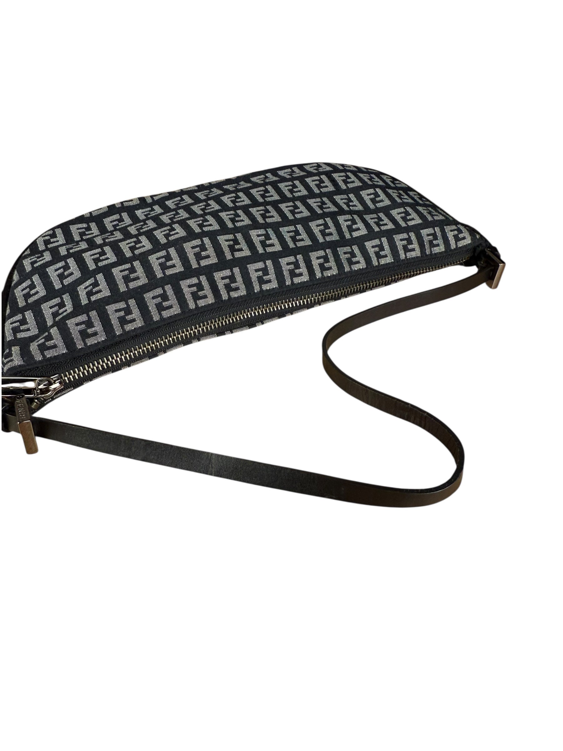 Fendi FF Black Canvas Boat Pochette