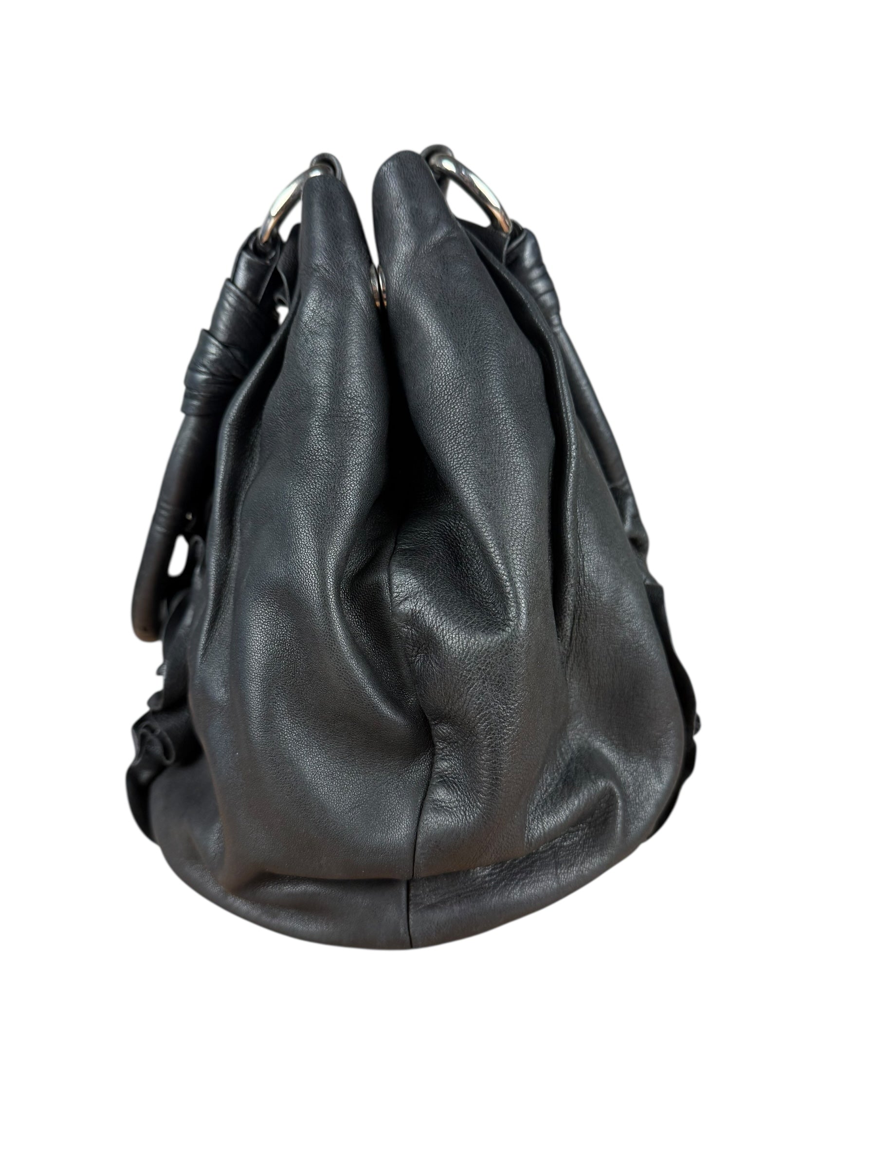 Prada Nappa Leather Ruffle Hobo Shoulder Bag