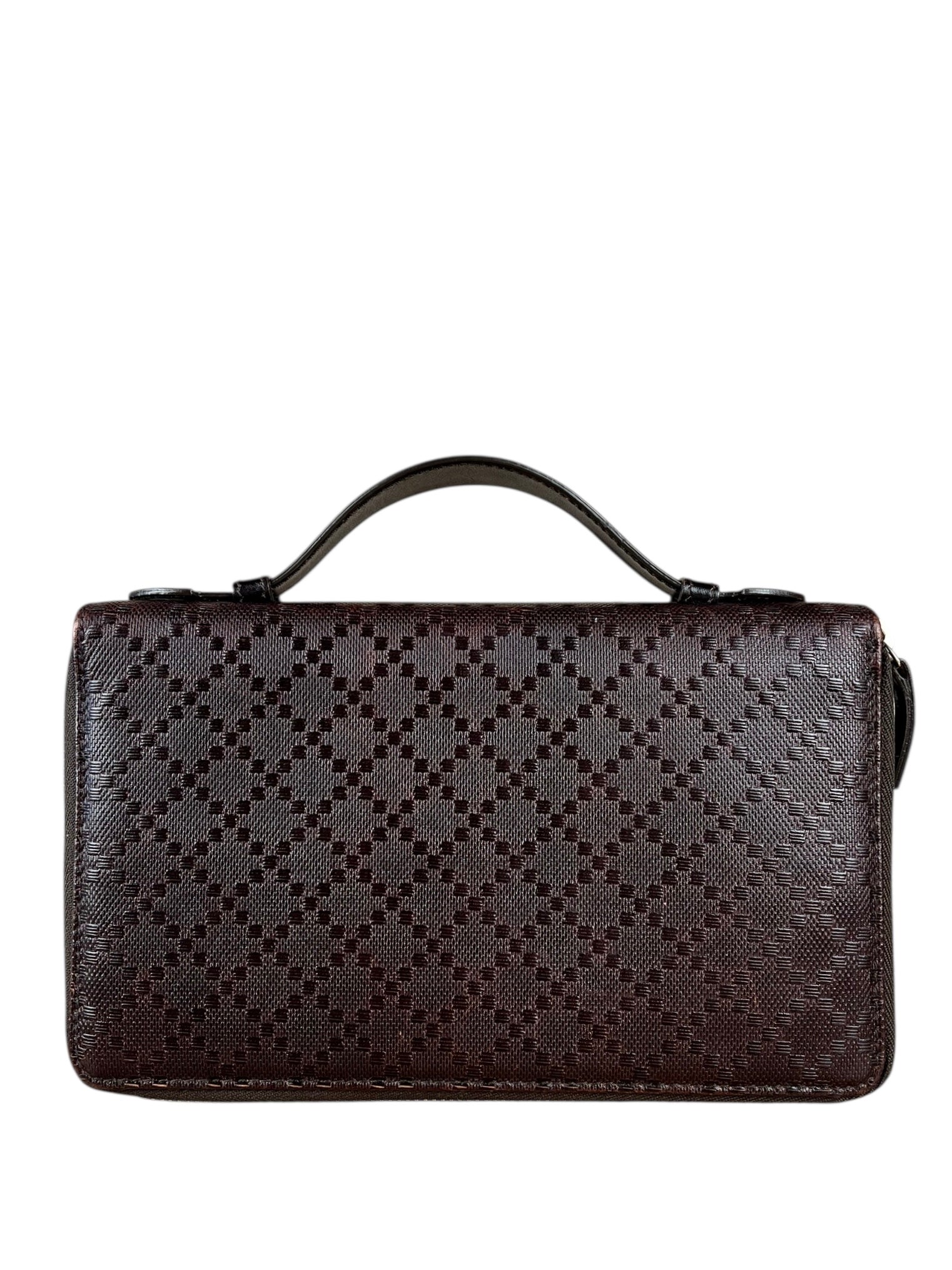 Gucci Diamante Leather Zippy Top Handle Organizer
