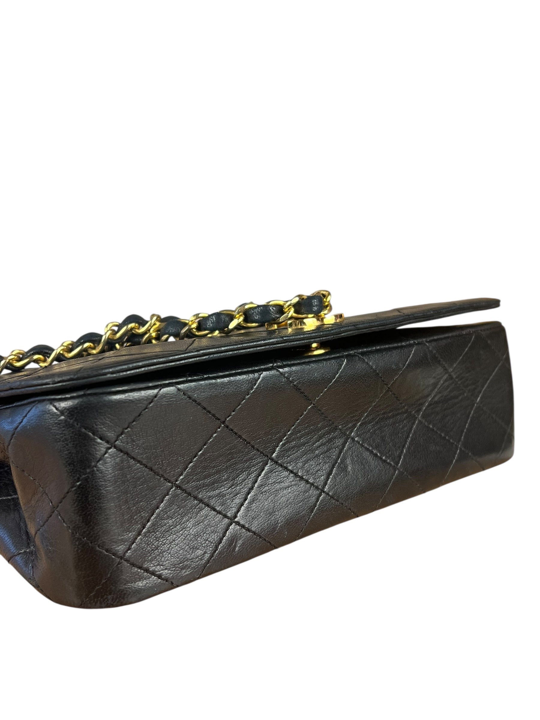 Chanel CC Vintage Black Quilted Chain Flap Bag