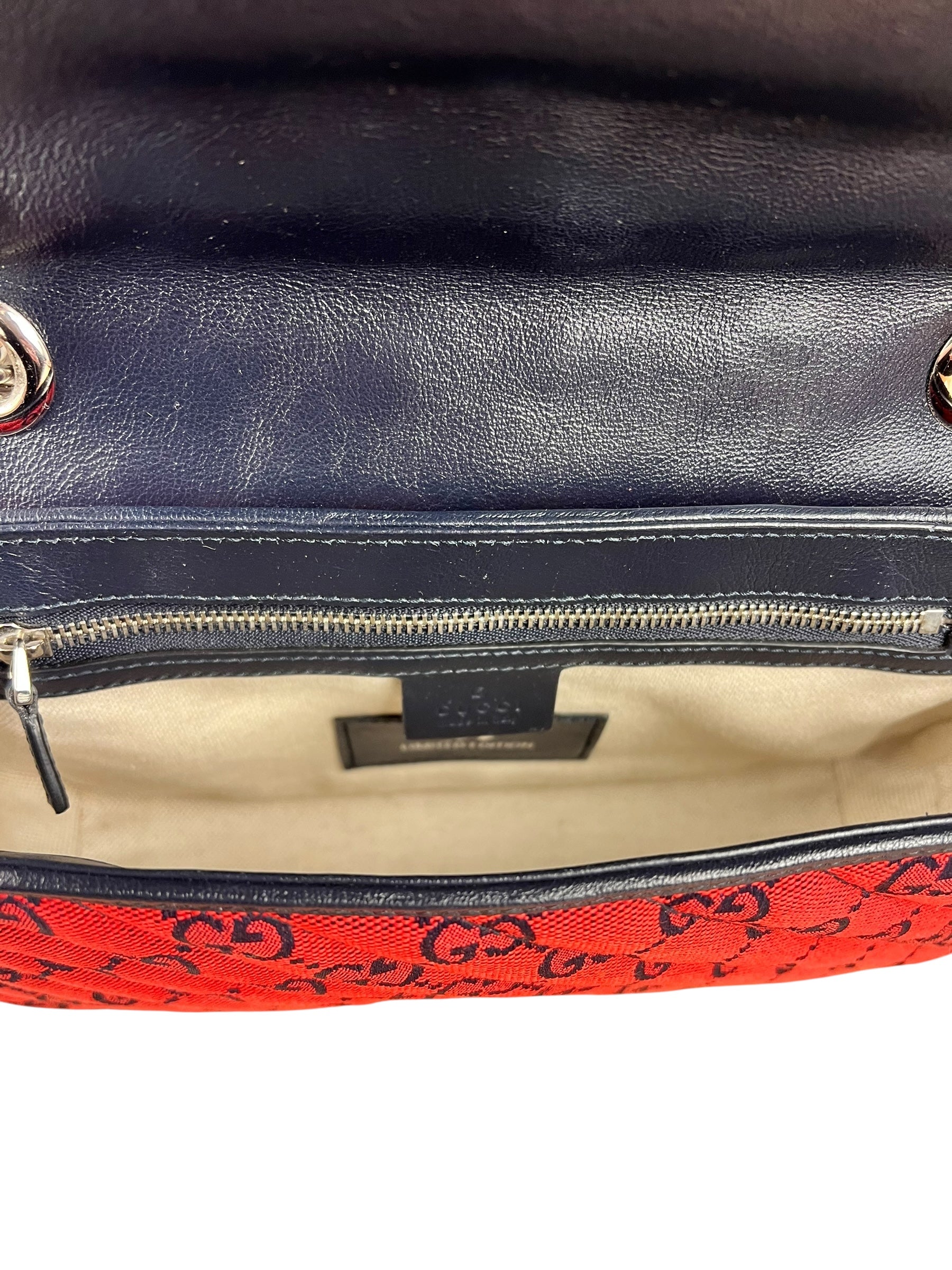 Gucci GG Red Marmont Flap Chain Shoulder Bag