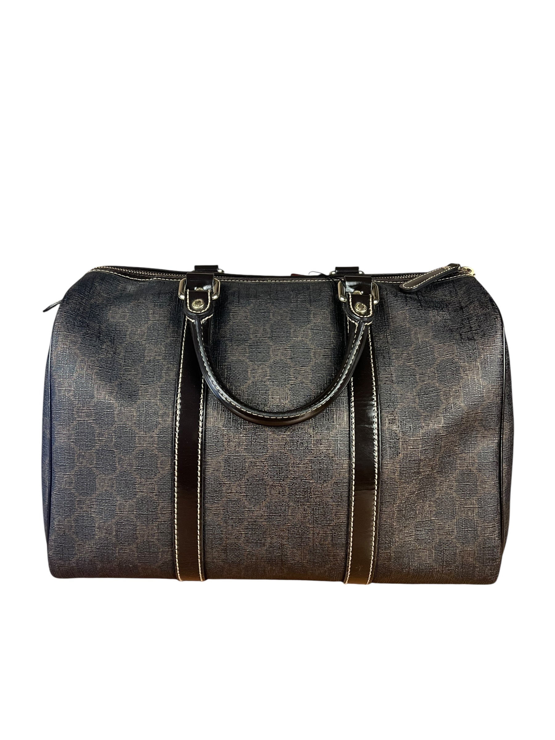 Gucci GG Supreme Coated Boston Bag Dark Brown