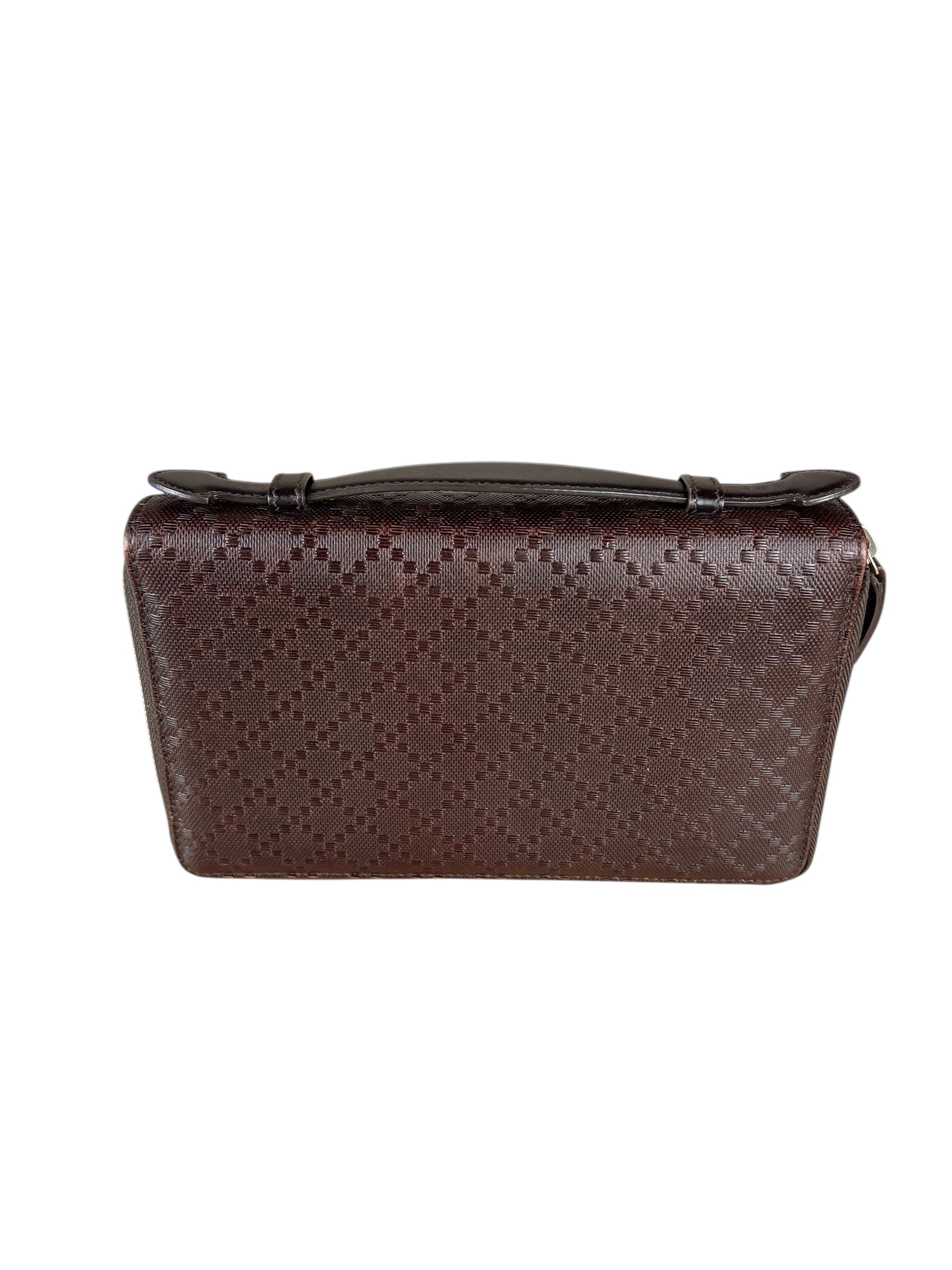 Gucci Diamante Leather Zippy Top Handle Organizer