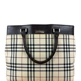 Burberry Leather Trim Nova Check Tote Bag