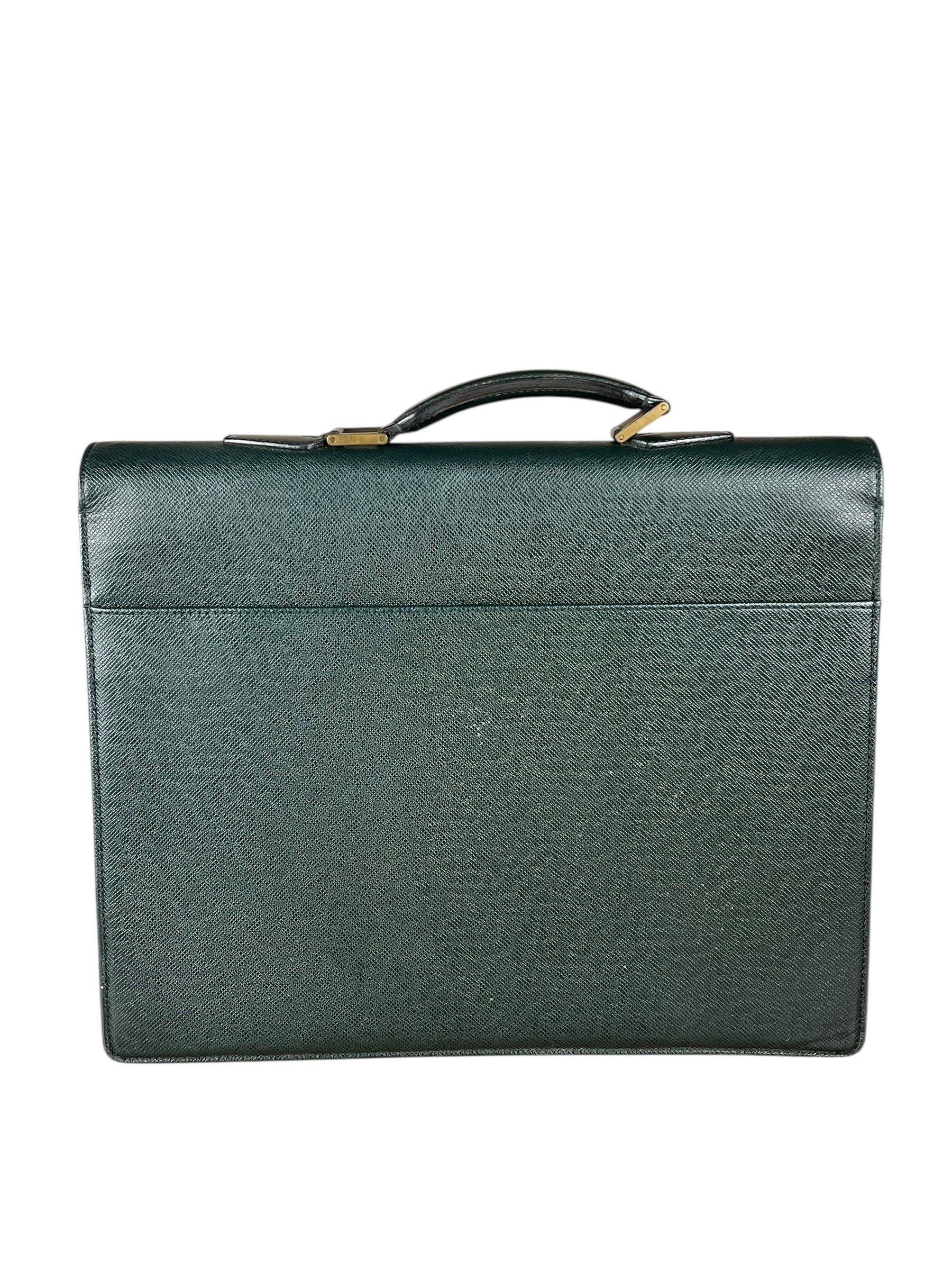 Louis Vuitton Epi Green Top Handle Briefcase