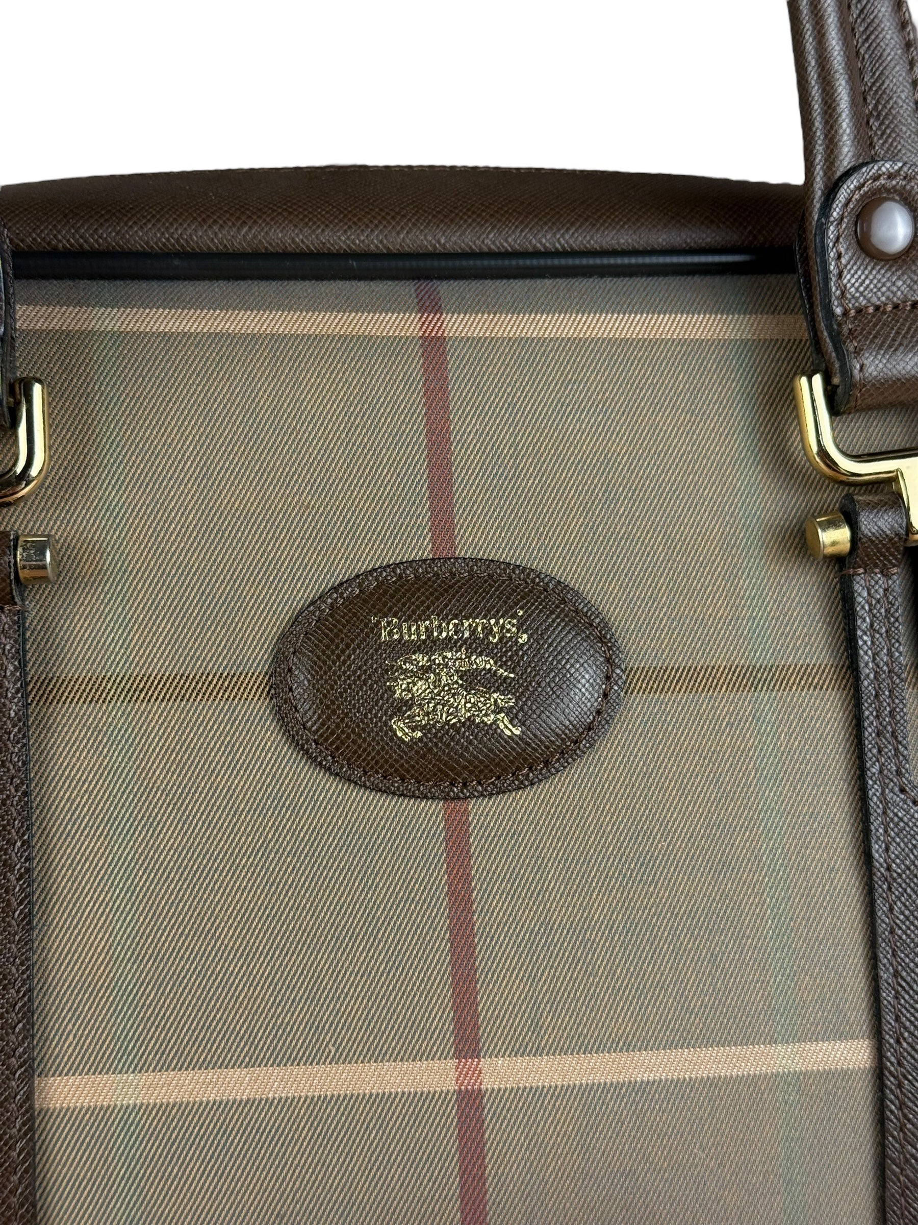 Burberry Brown Vintage Check Boston Handbag